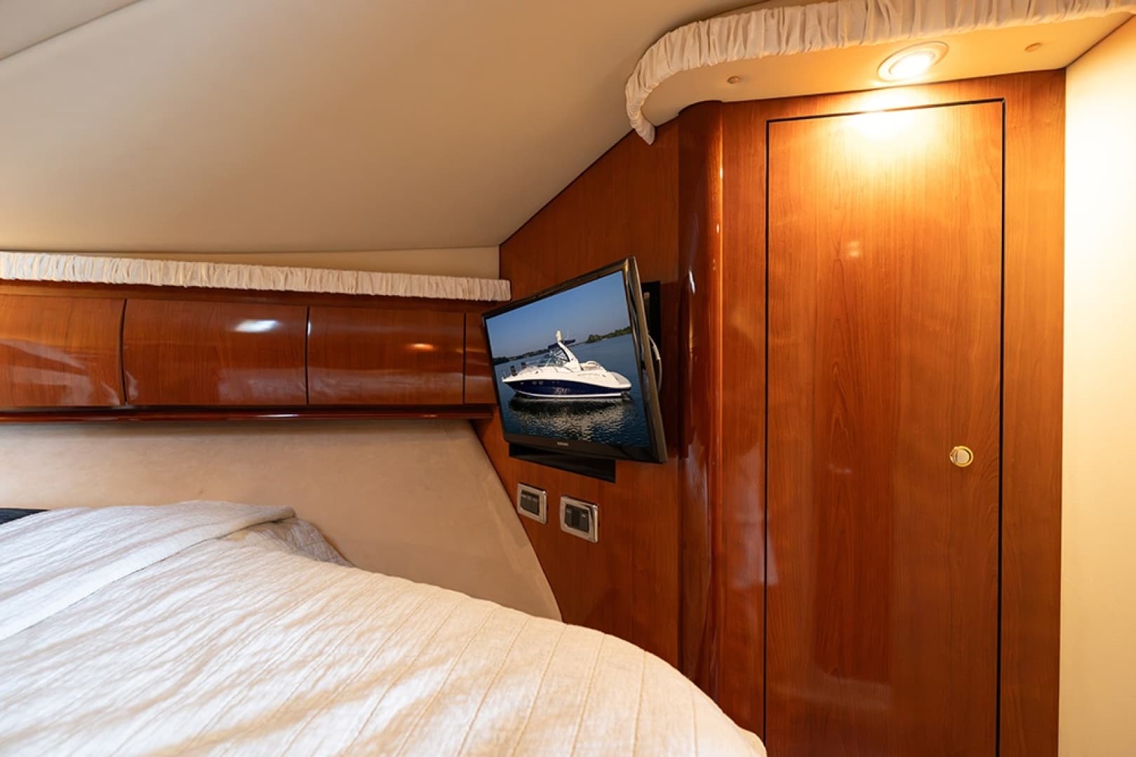 Entertainment center in the master stateroom