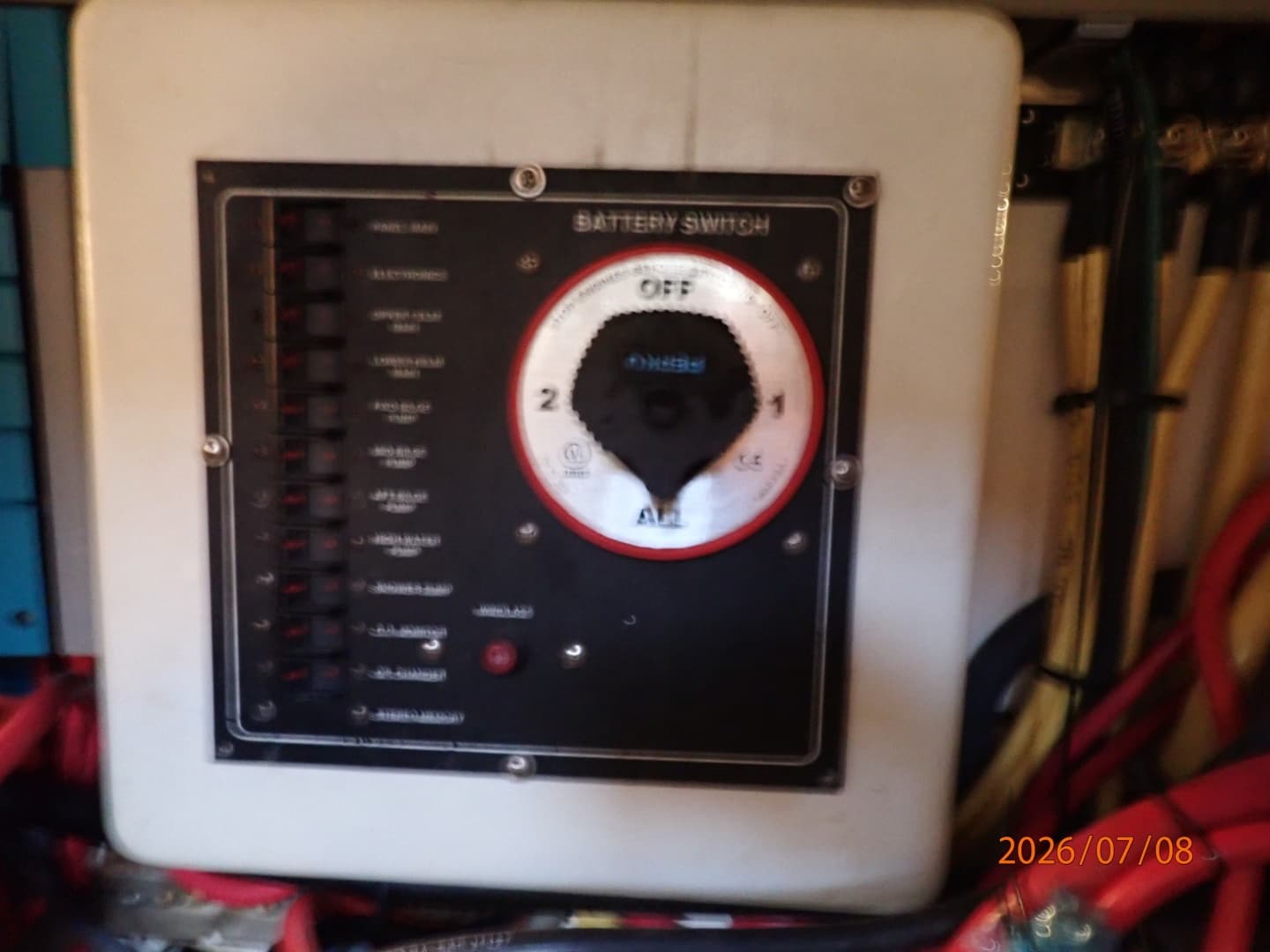 40' Mainship engine room electrical panel