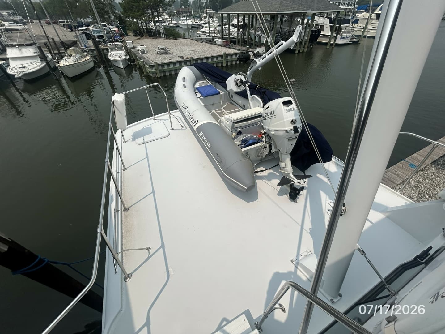 48' Hatteras tender deck aft