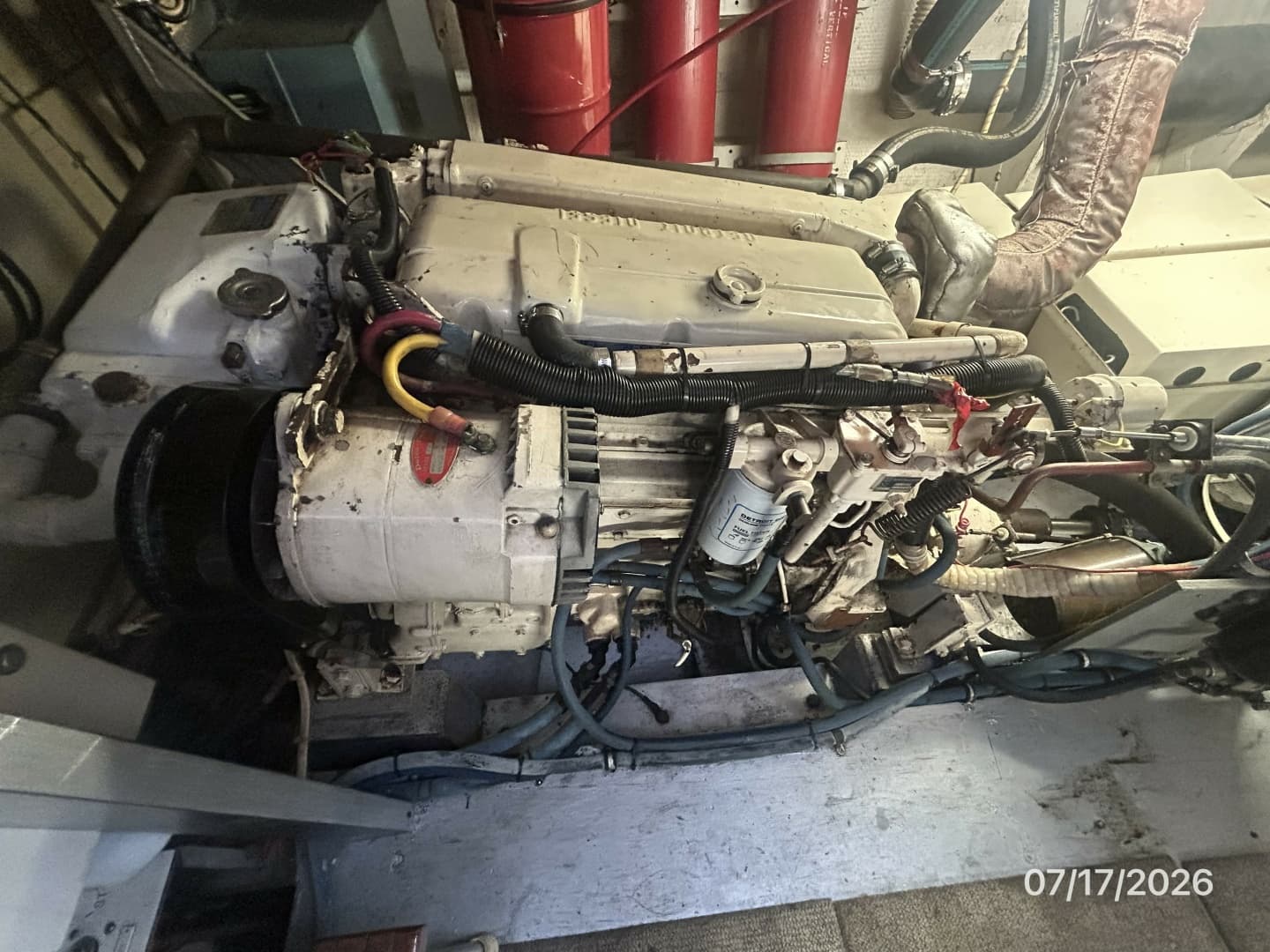 48' Hatteras starboard main engine1