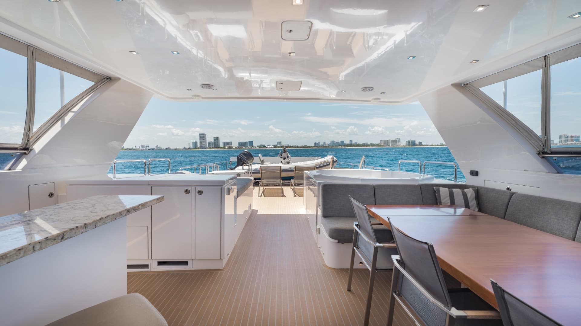 Looking aft from helm deck