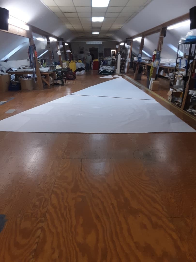 35' Pearson mainsail being fabricated