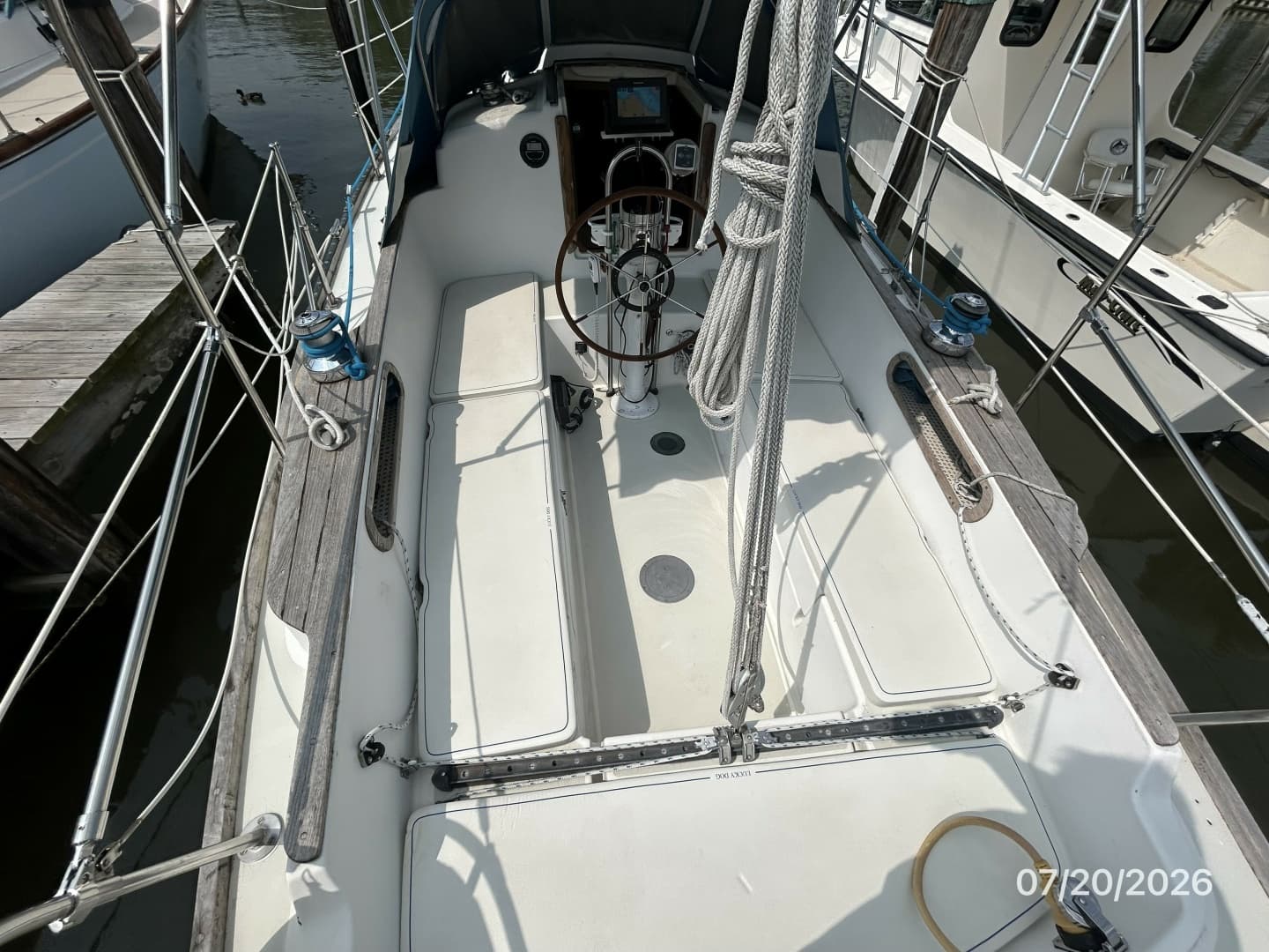 35' Pearson cockpit forward