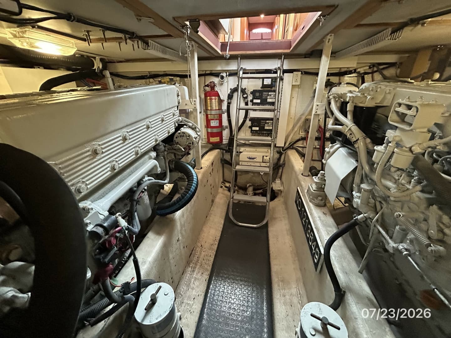42' Sabre engine room forward