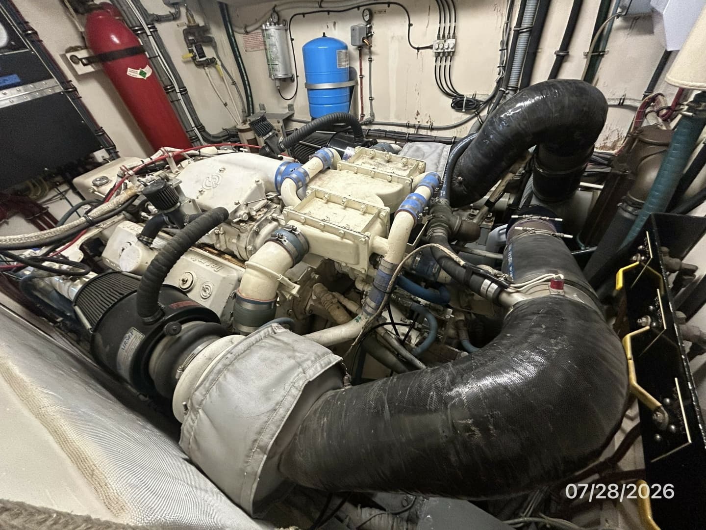54' Hatteras starboard main engine2