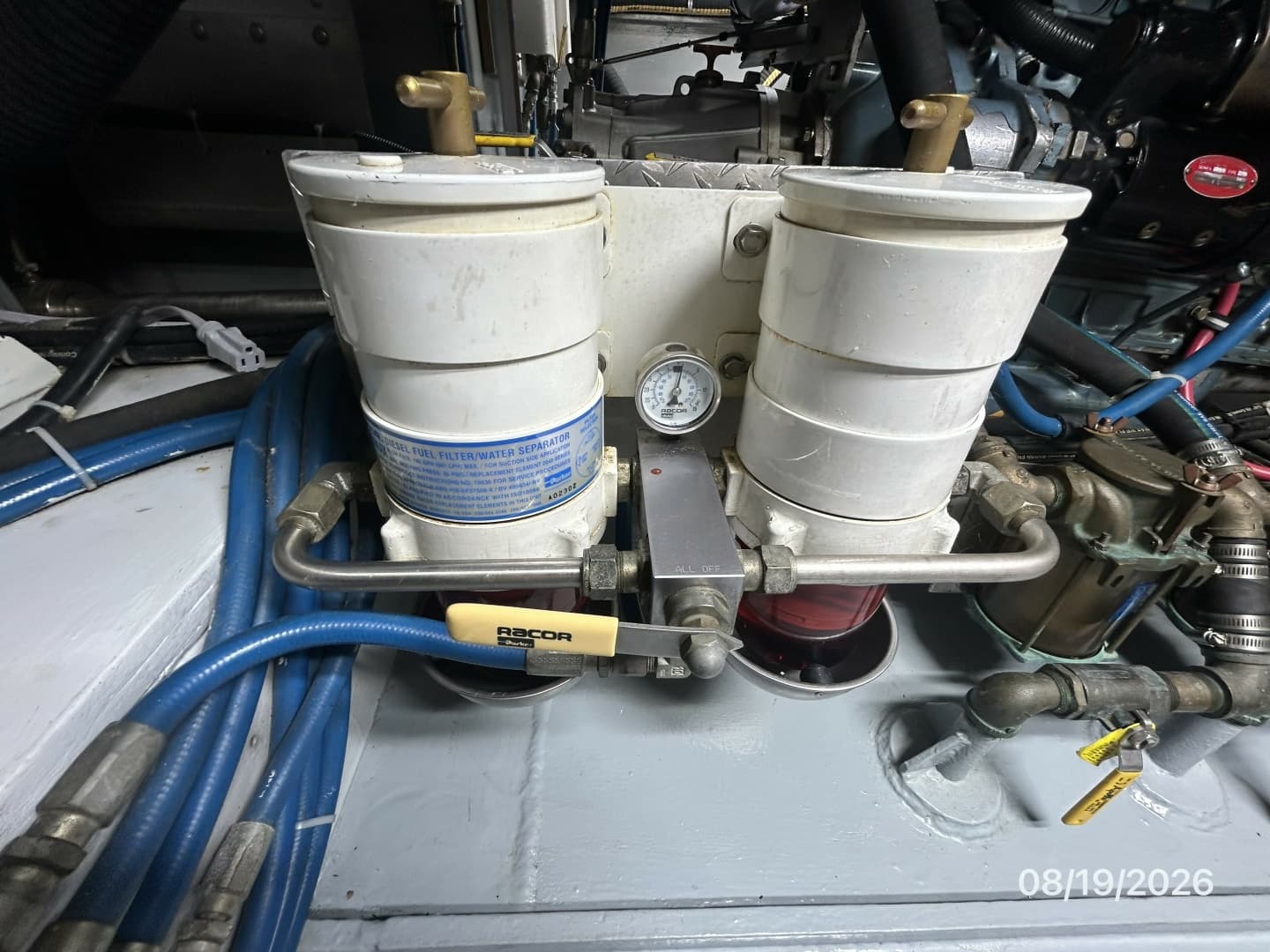 Steel Magnolia port Racor fuel filters