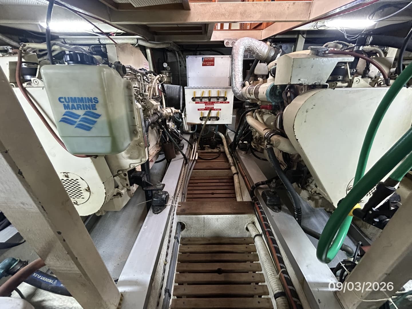 42' Grand Banks engine room aft