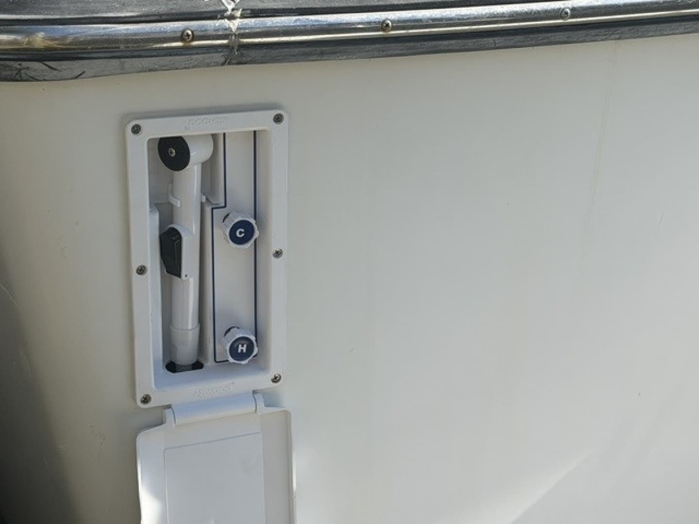Swim platform shower