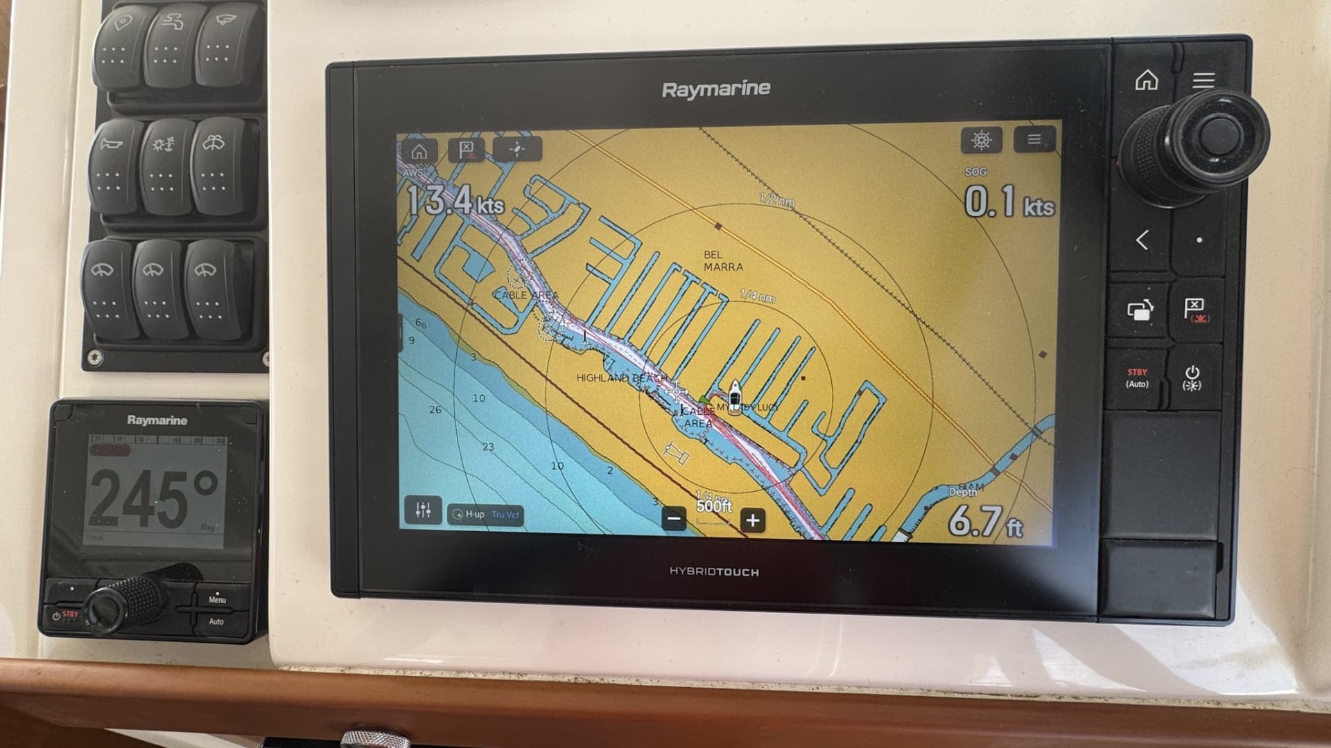 Lower Helm Raymarine Navigation Display