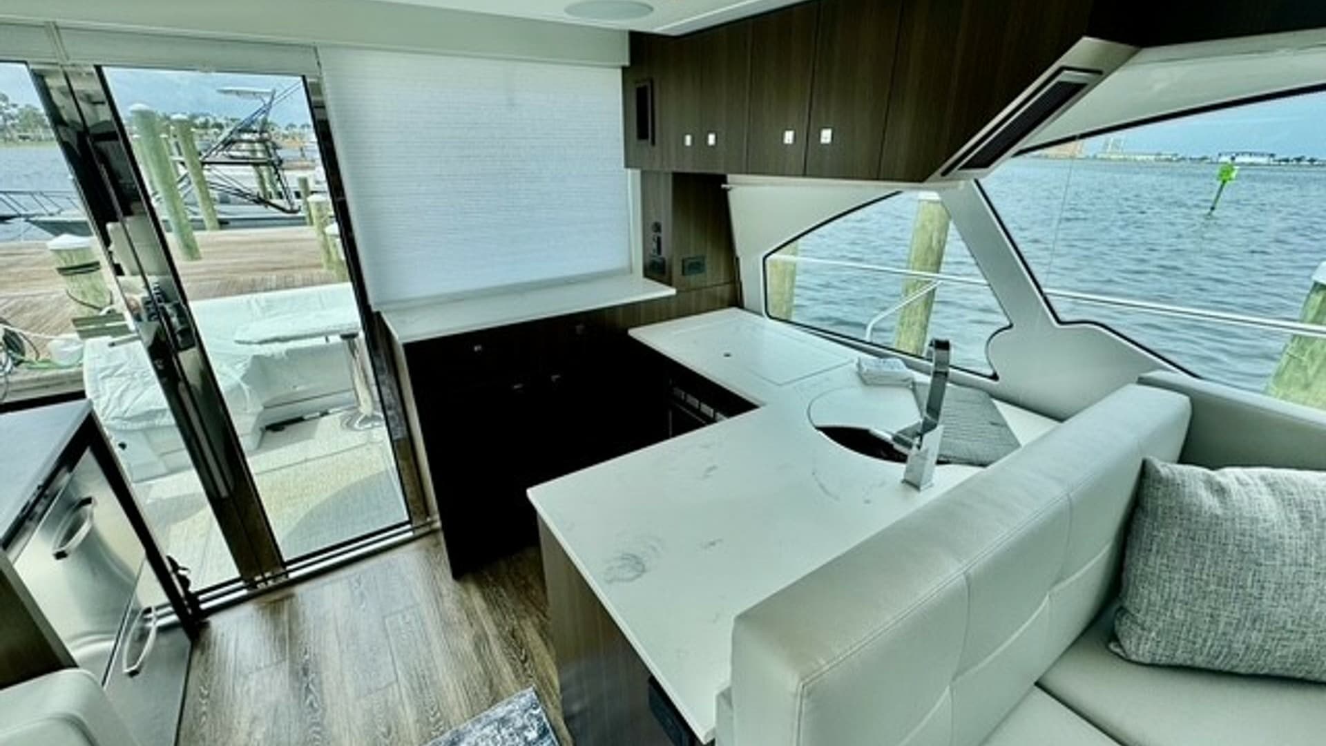 Galley and Salon Area with Water View