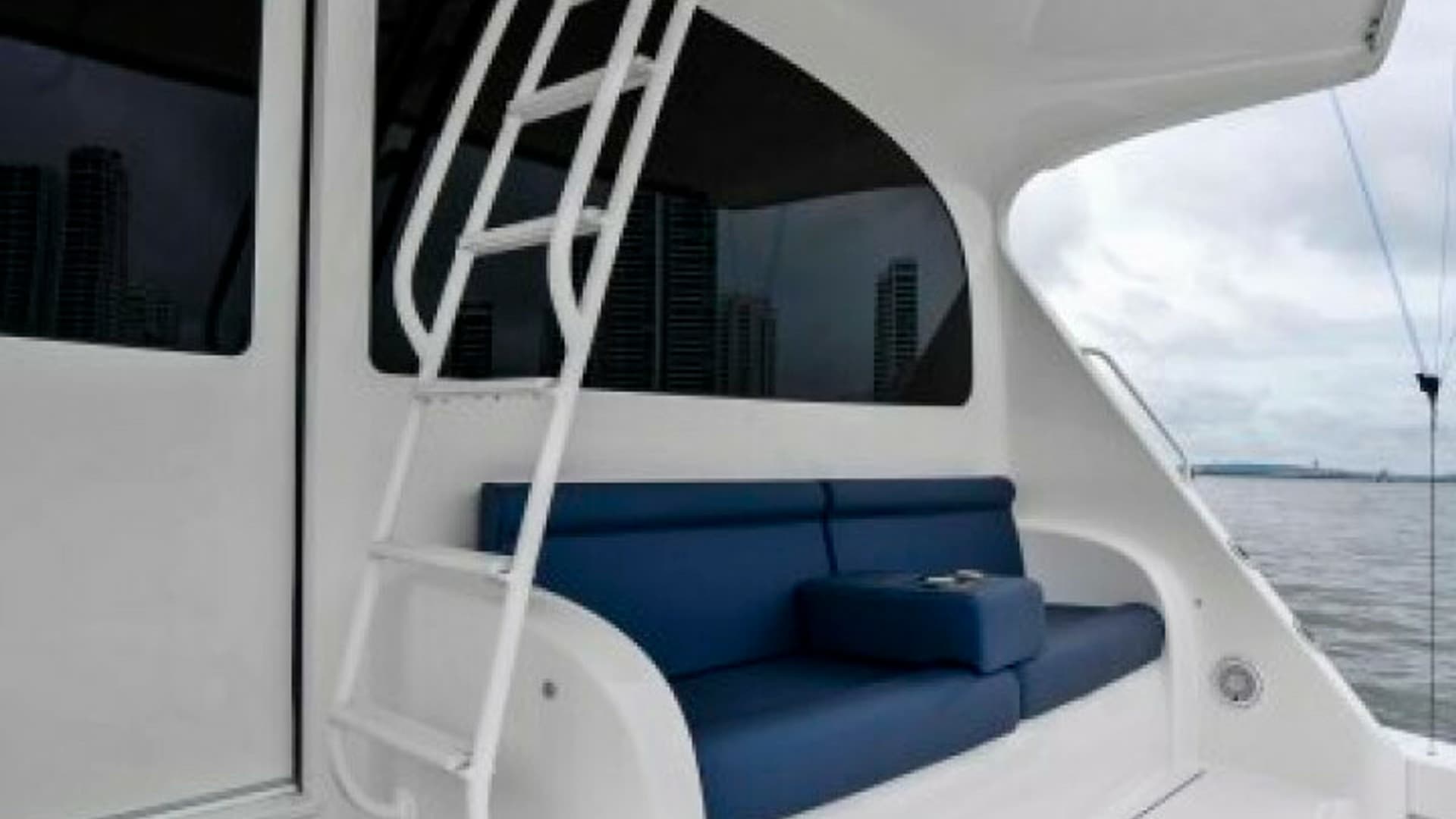 Aft Deck Seating Area with Ladder