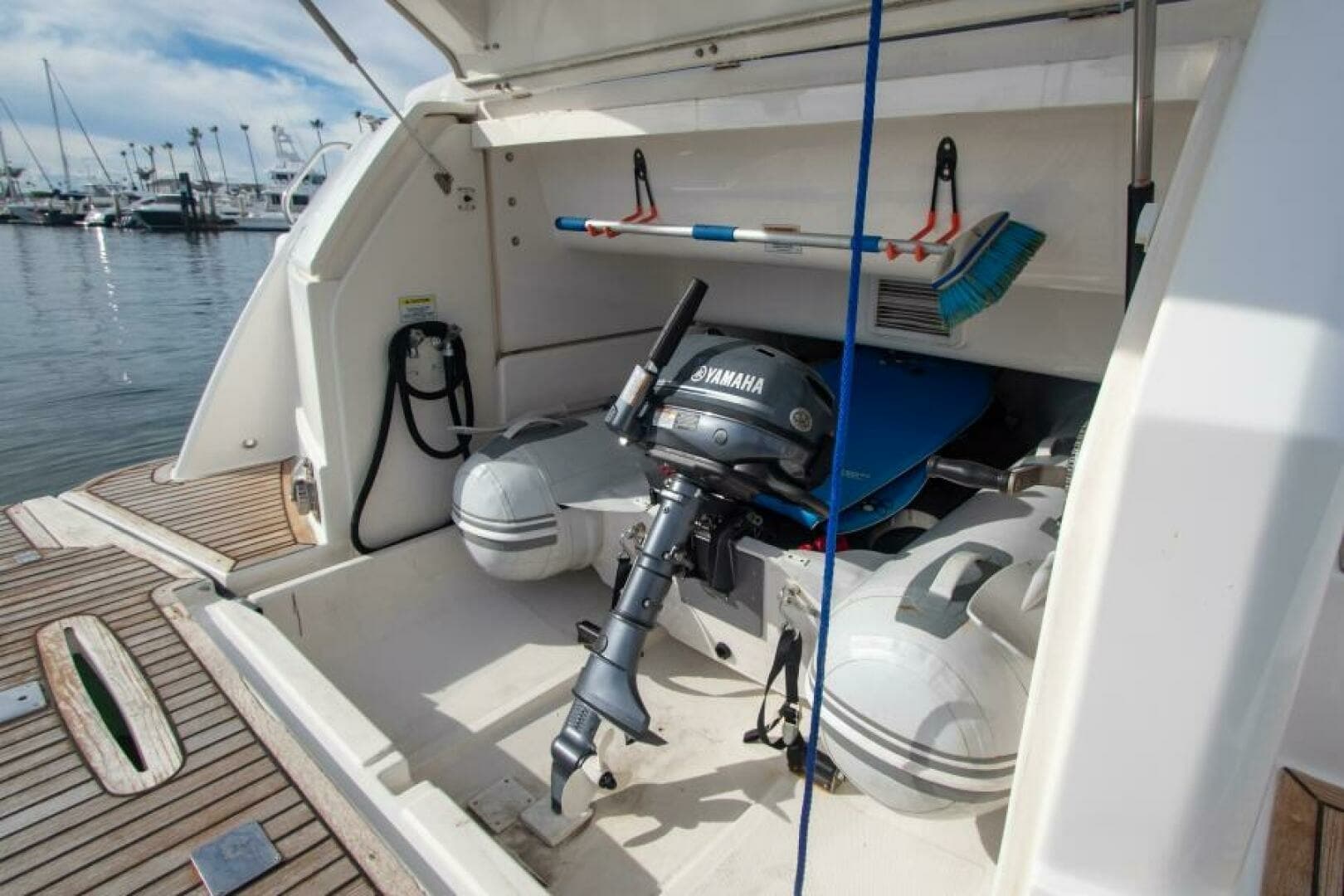 2012 Riviera 50 Sport Yacht - "CONTESSA": Aft Garage with Tender Storage