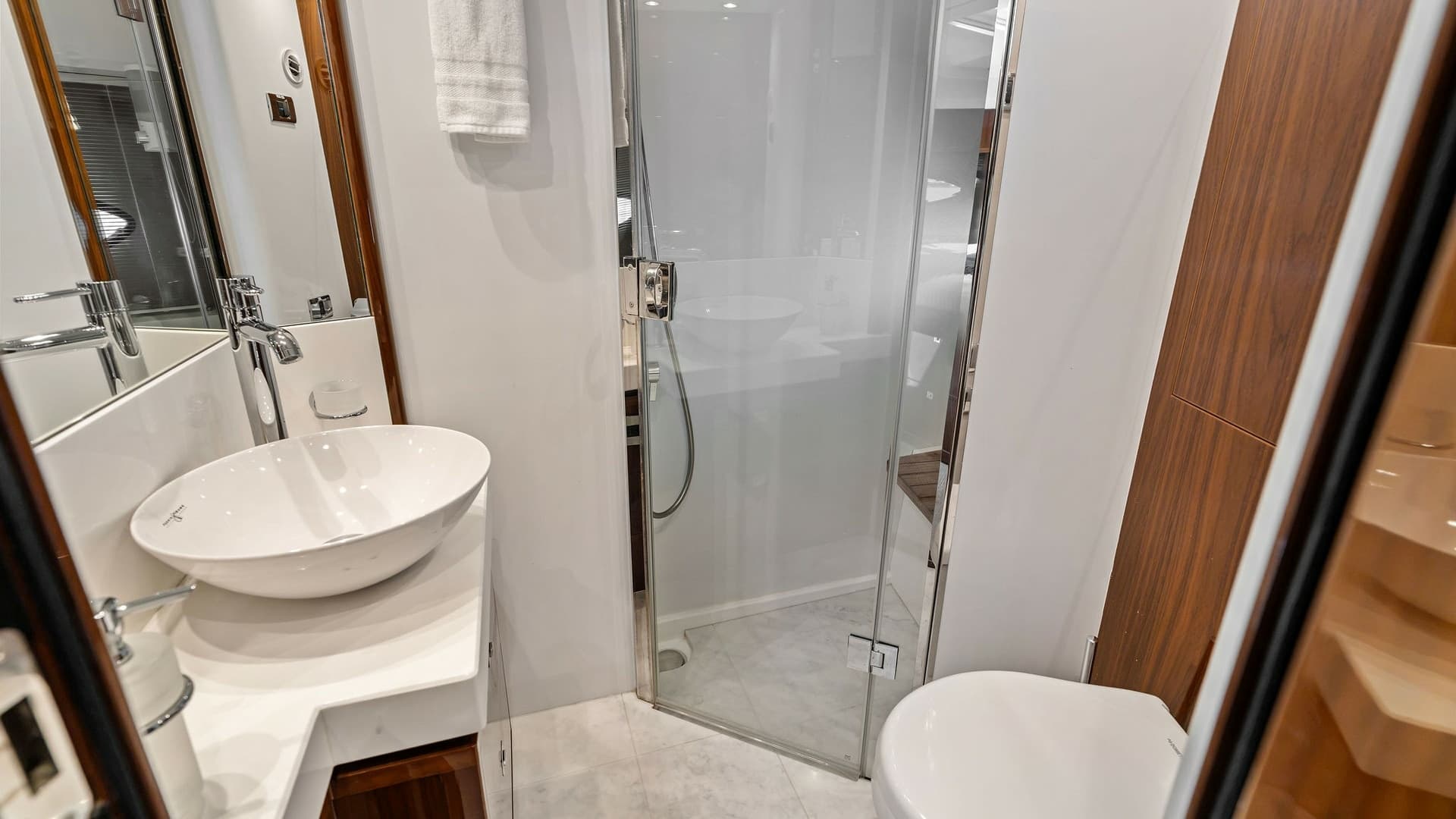 Elegant Onboard Bathroom with Shower