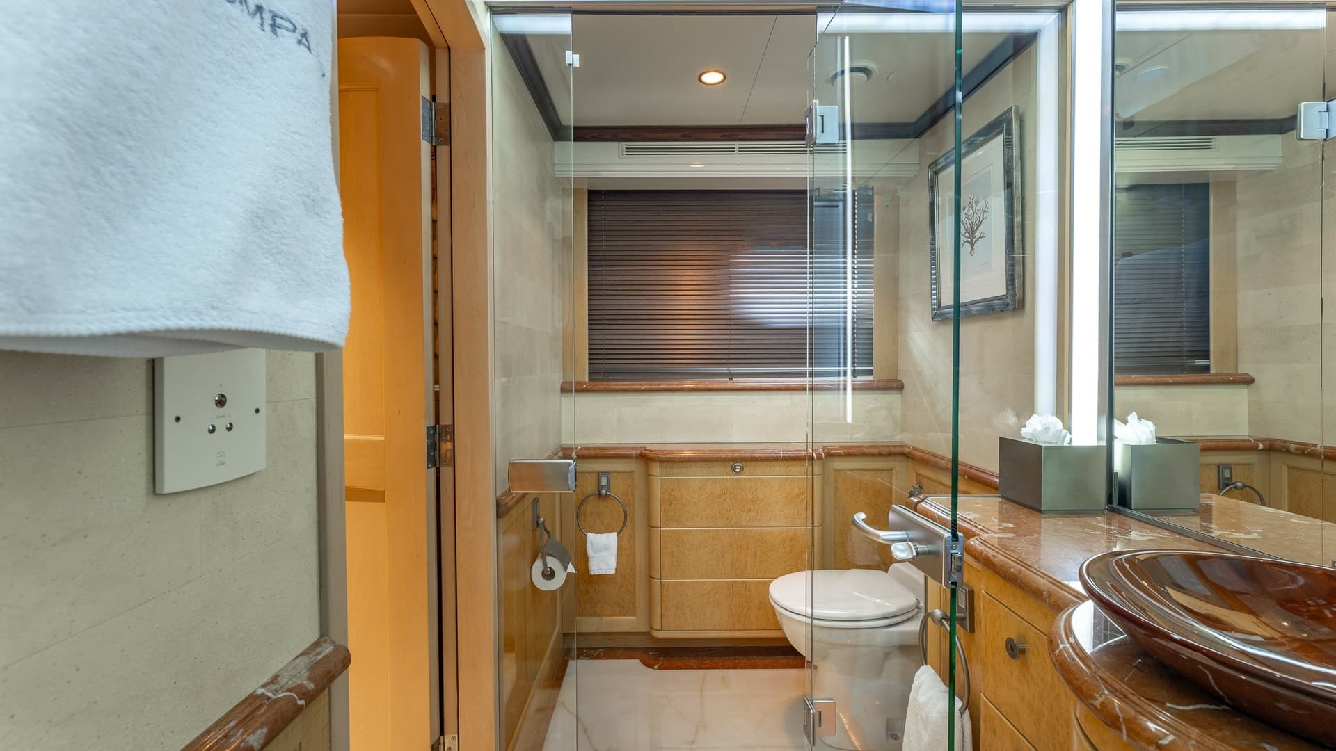 1998 Trinity Yachts Sport Fisherman - BAD COMPANY: Luxurious Ensuite Bathroom