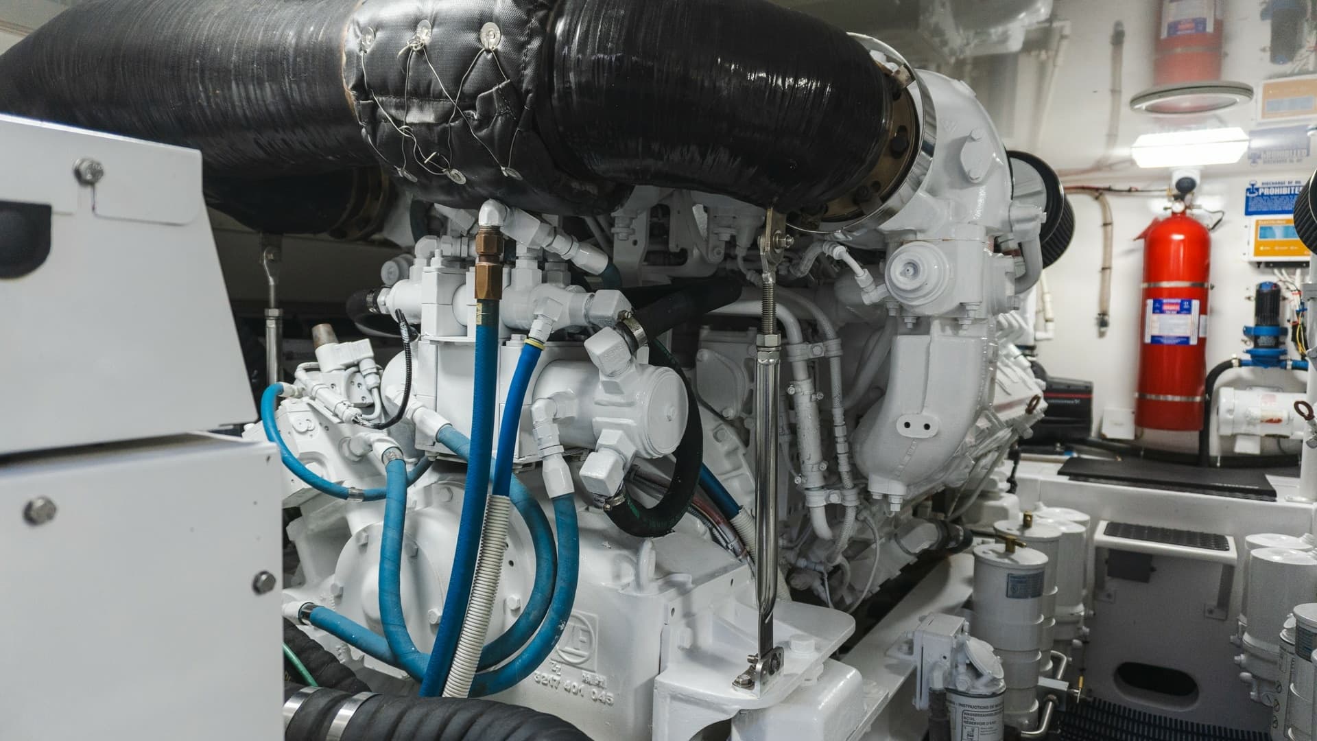2009 Viking 50 Convertible "Jammin" - Engine Room with Diesel Engine