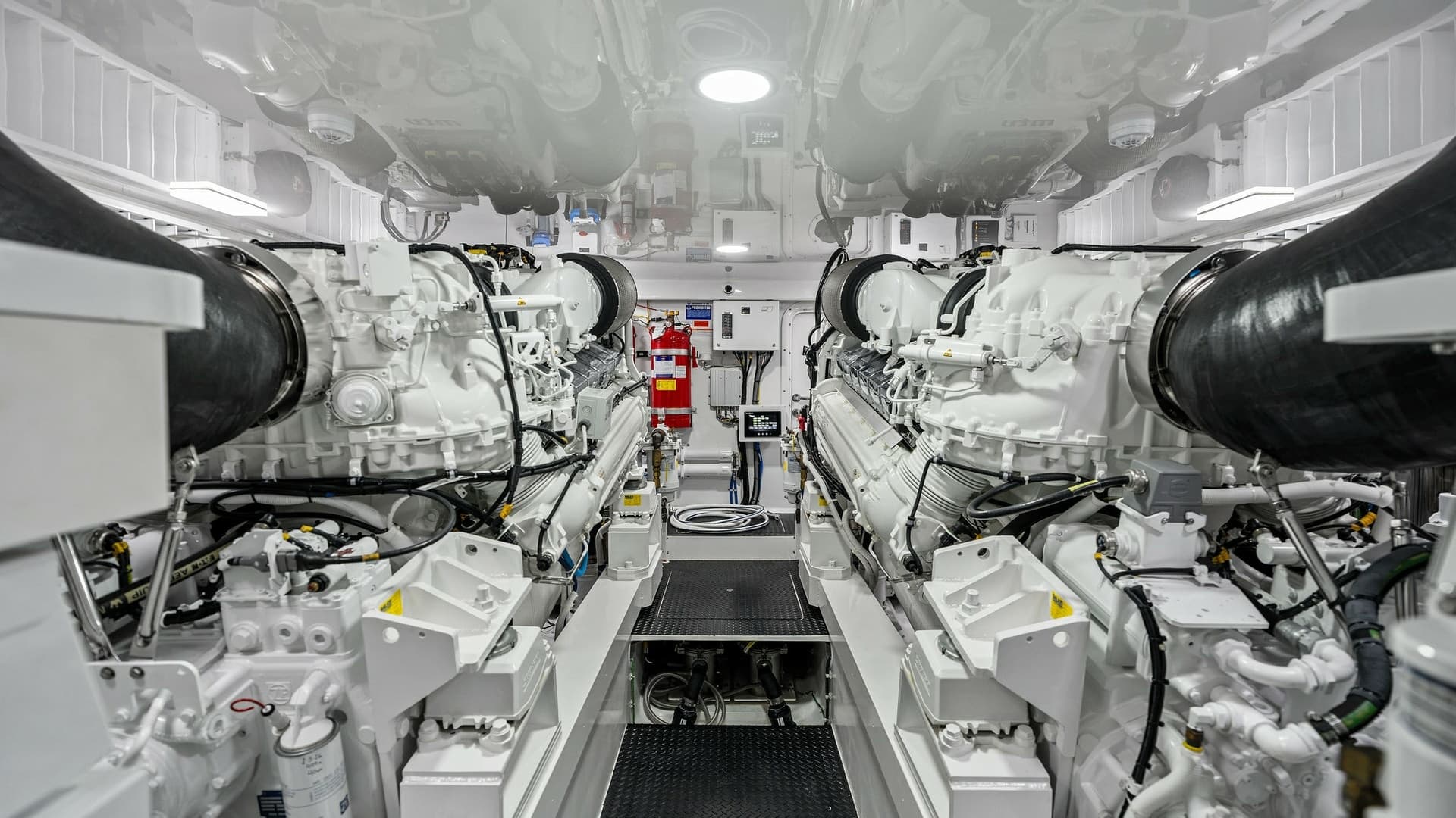 Engine Room with Twin Diesel Engines