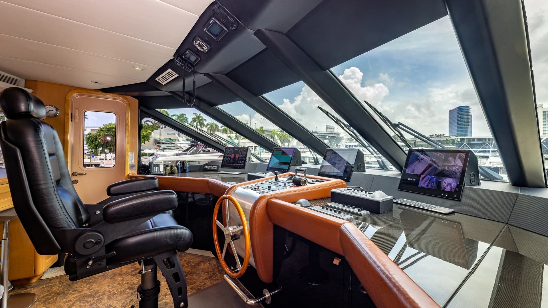 1998 Trinity Yachts Sport Fisherman - BAD COMPANY: Helm Station with Panoramic Views