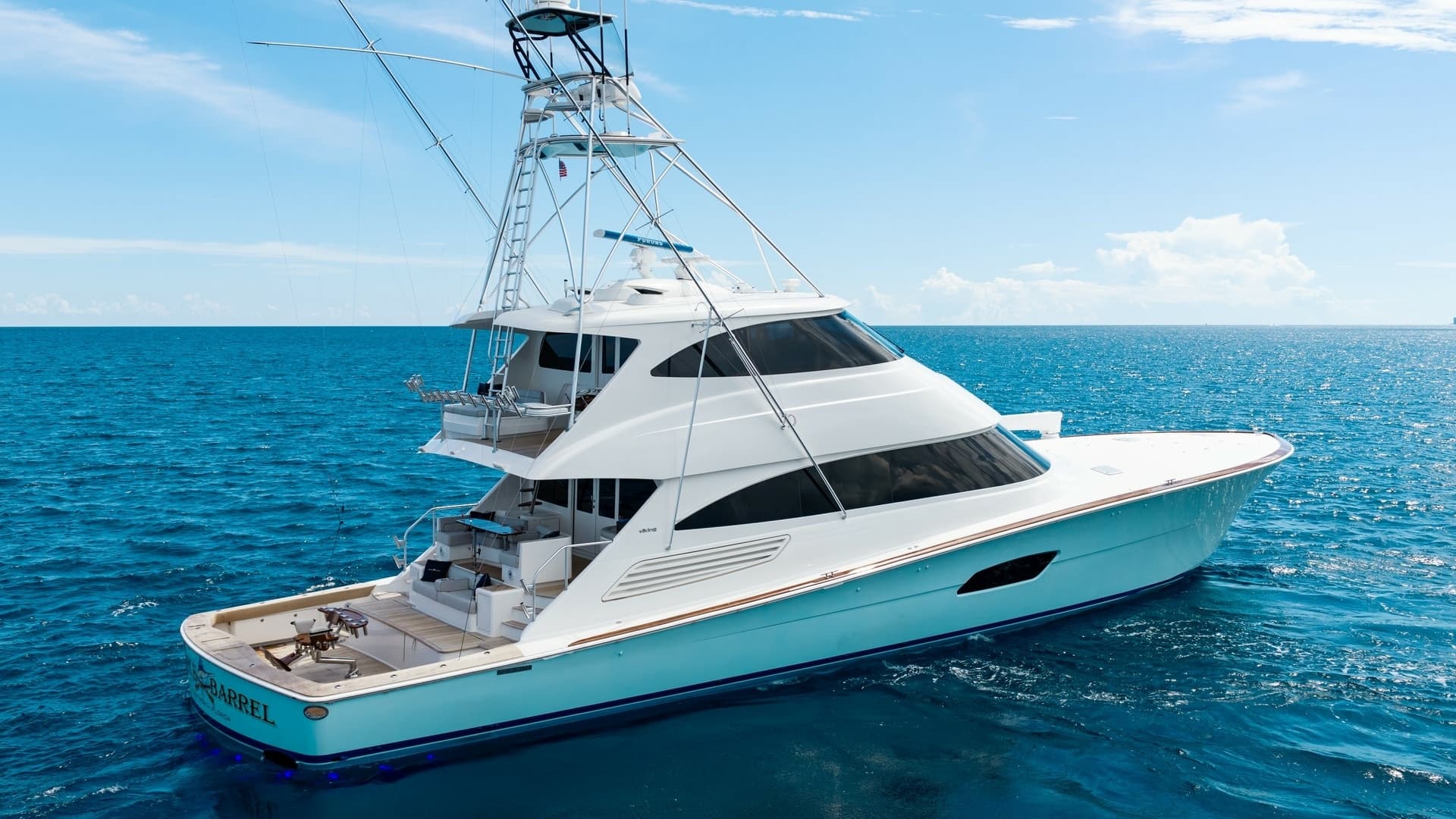 Side View of Enclosed Bridge Yacht