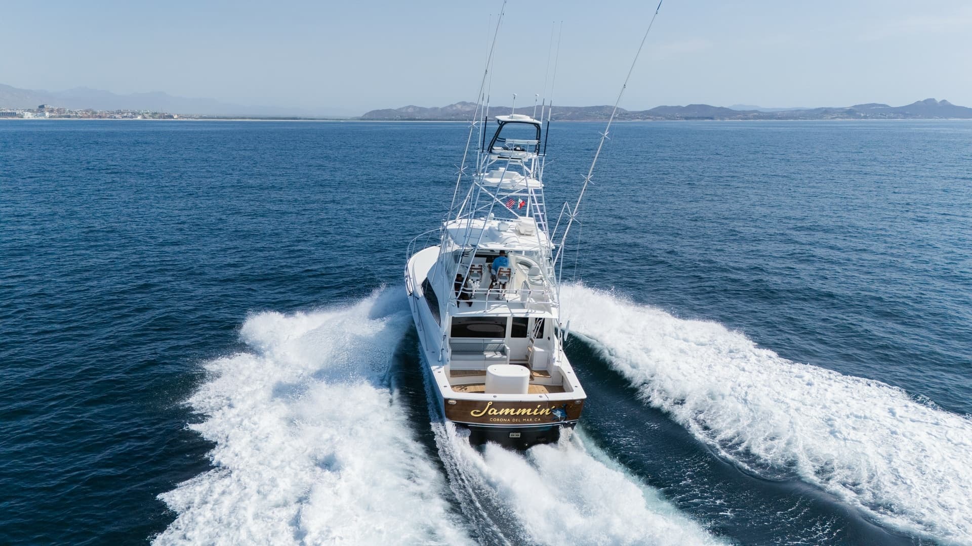 2009 Viking 50 Convertible "Jammin" - Aft View Underway