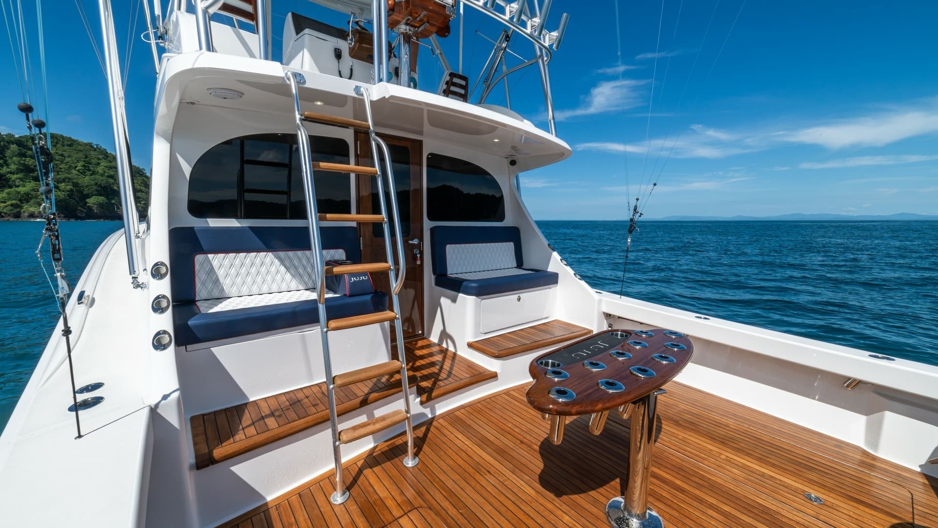 Spacious Teak Cockpit with Ladder