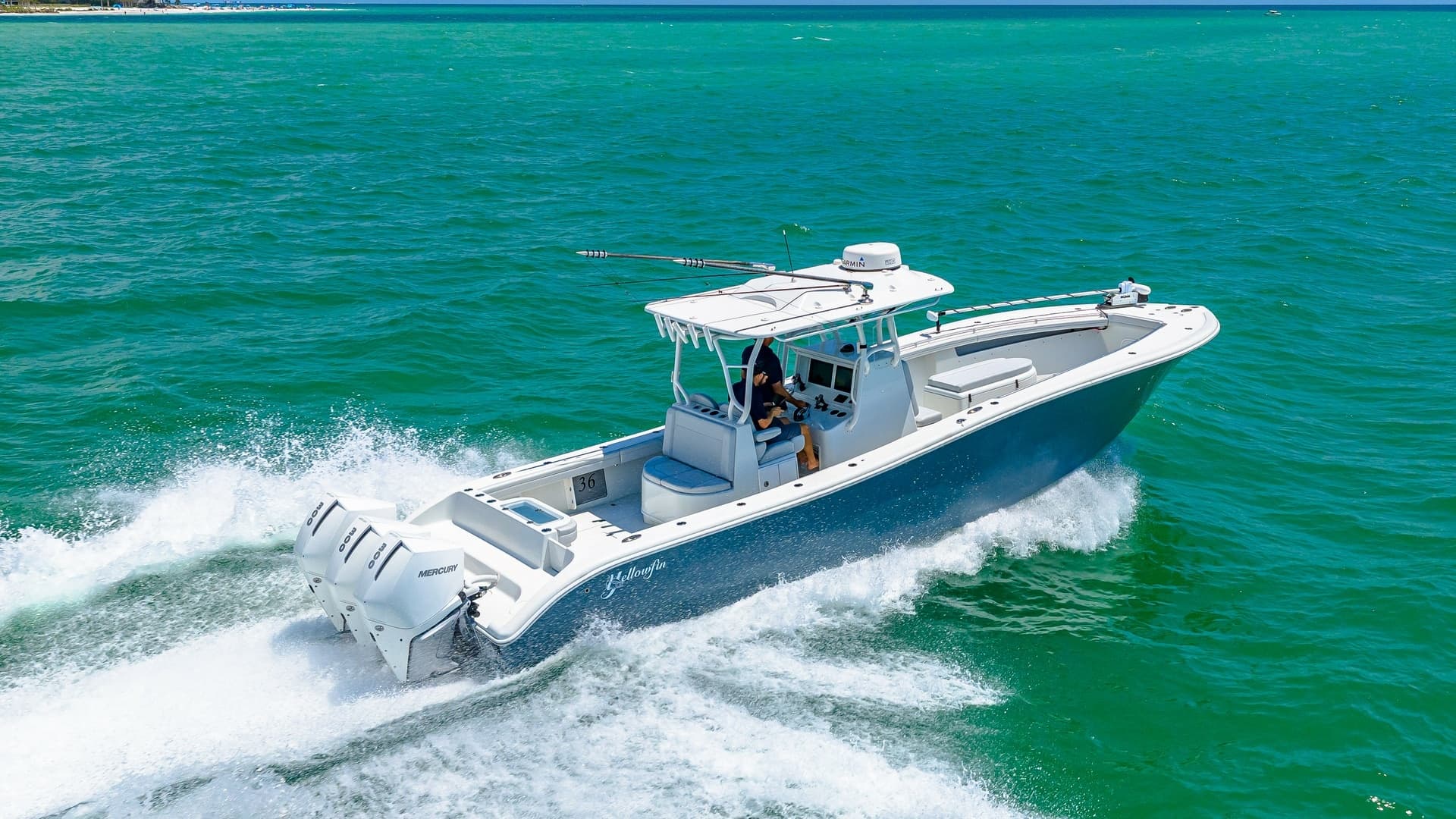Aerial View of 36 Offshore Running