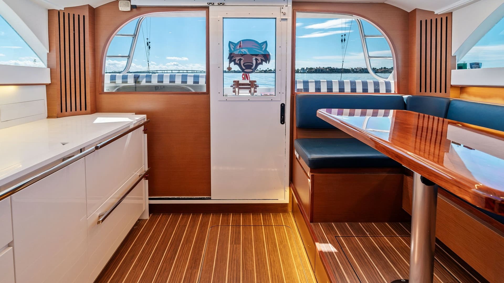 Flybridge Interior with Dining Area