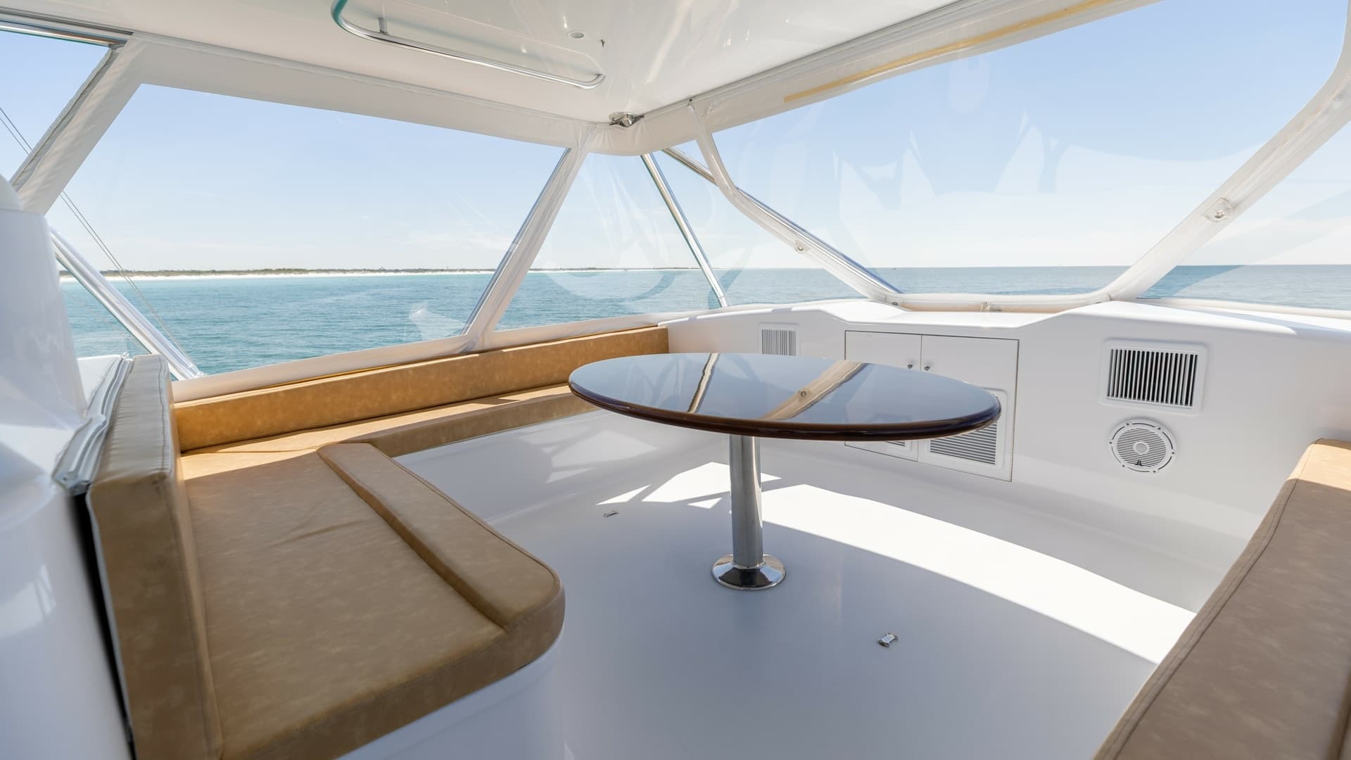 Flybridge Seating Area with Ocean View