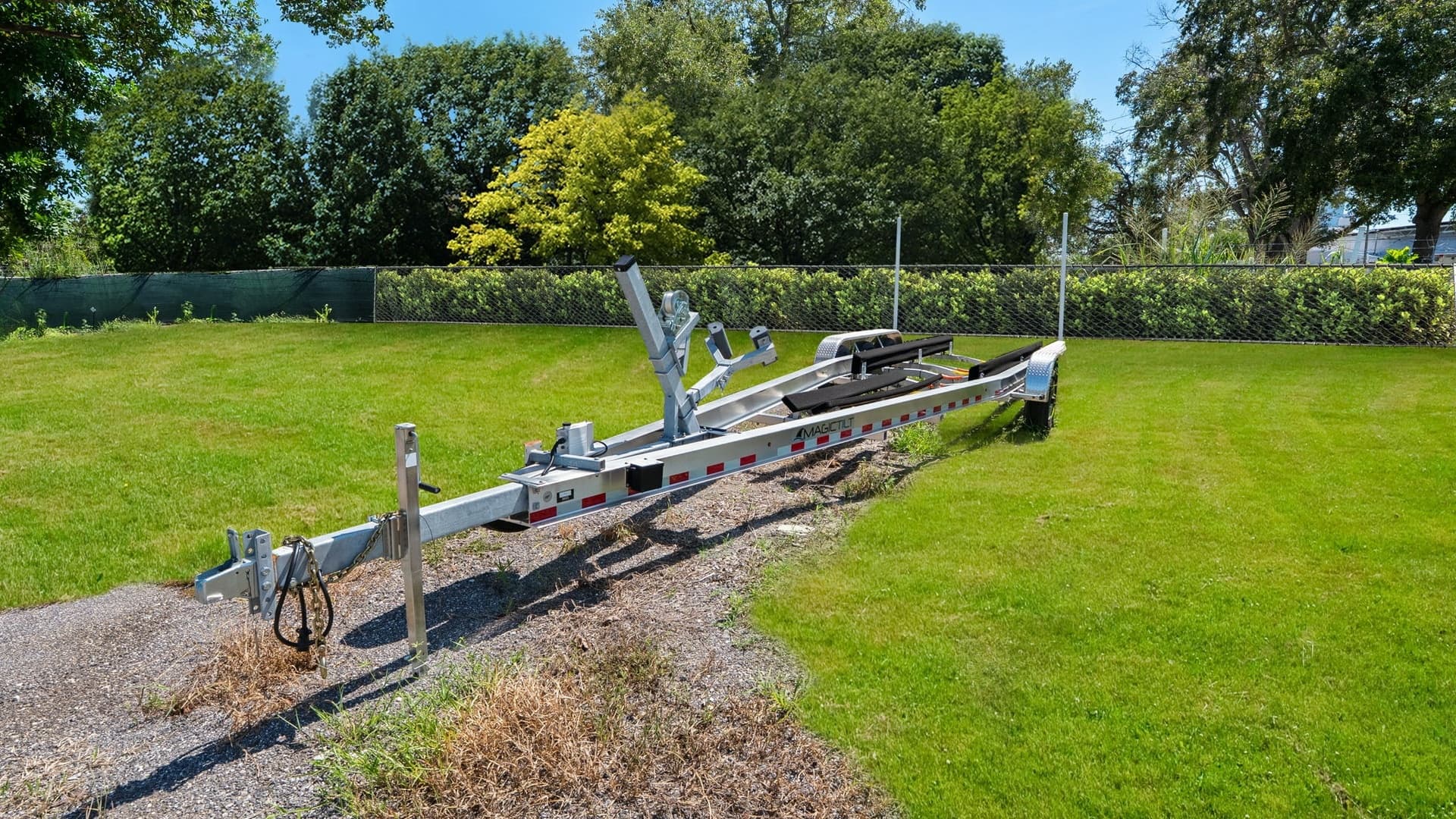 Boat Trailer in Grassy Yard