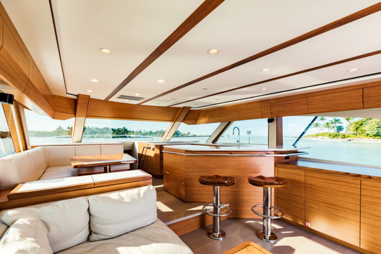 2020 Bertram 61 Convertible - "SINE METU": Spacious Interior Salon with Bar