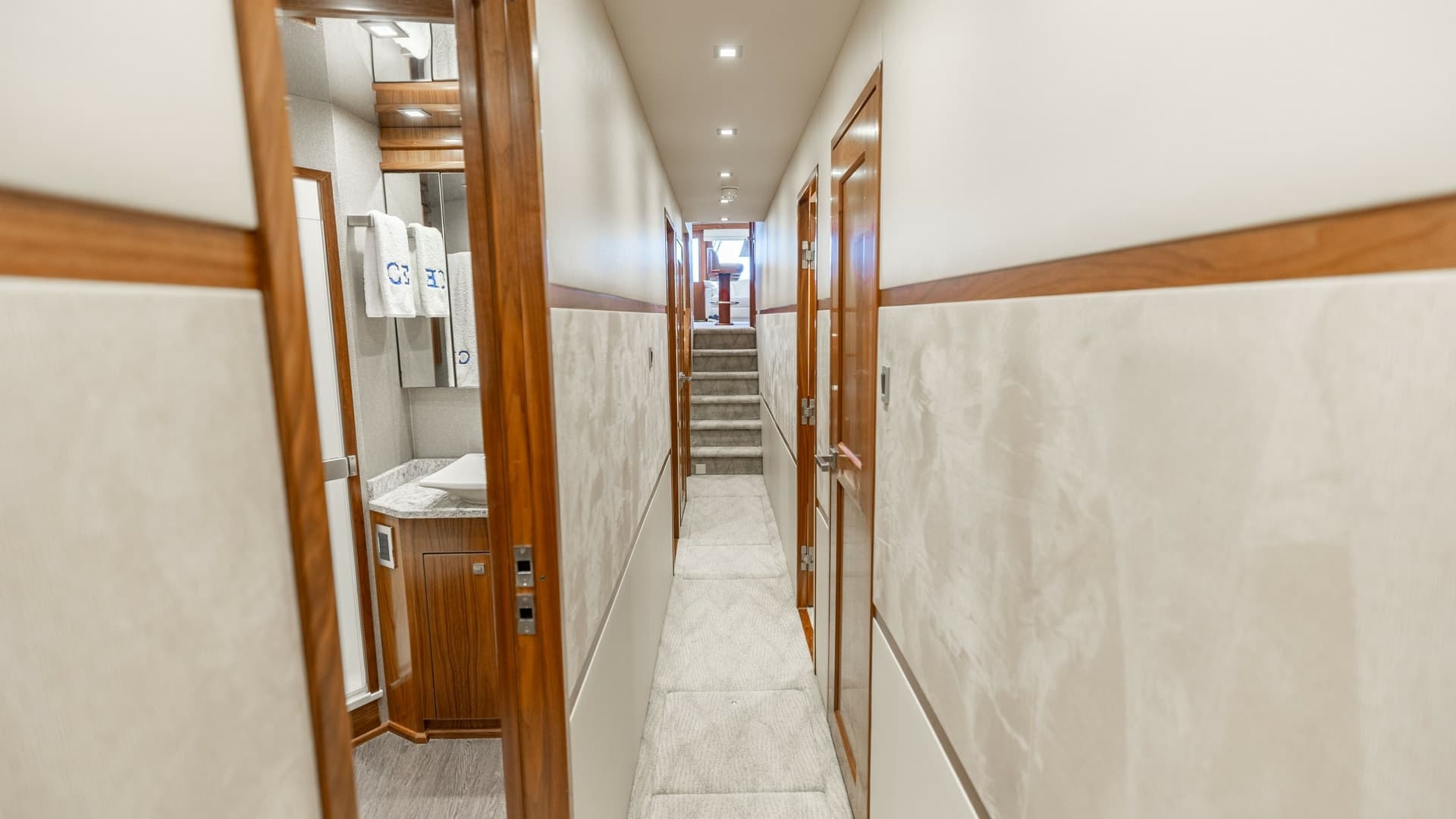 Elegant Corridor with Access to Cabins