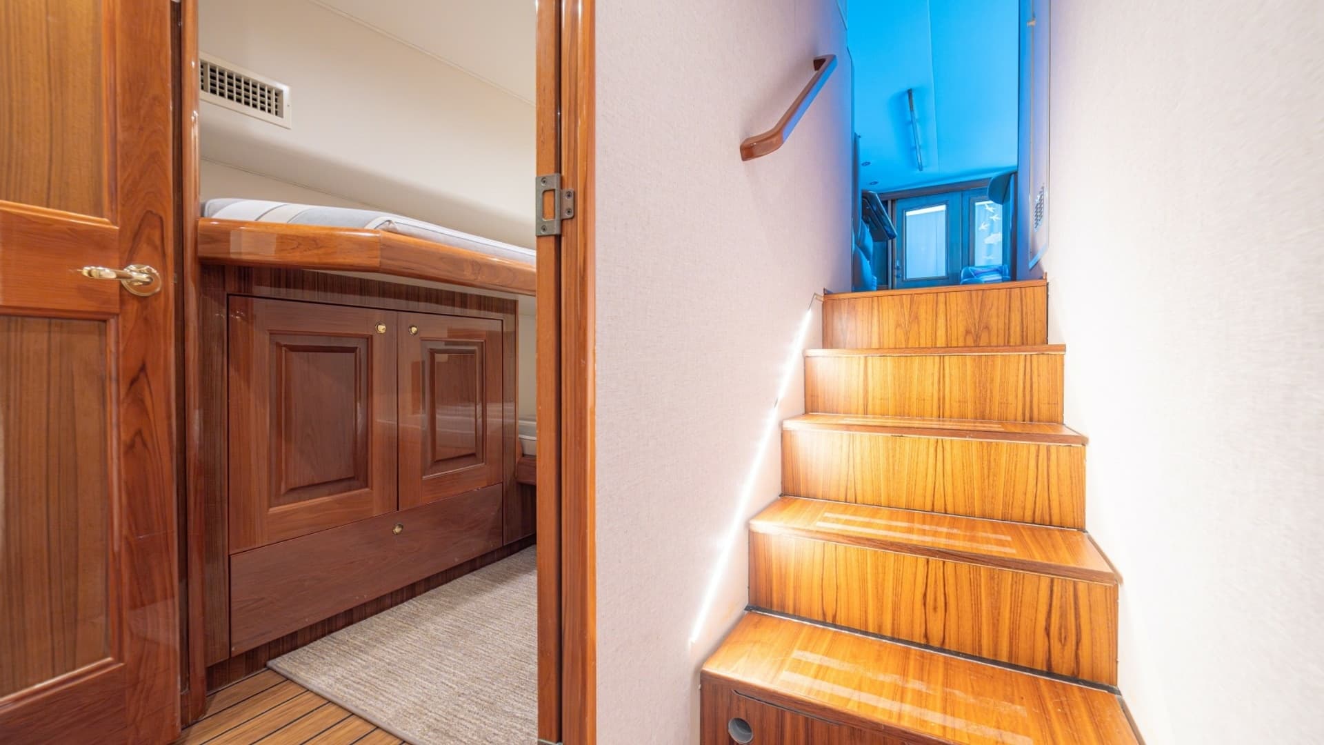 Lower Deck Stairway and Cabin Entry