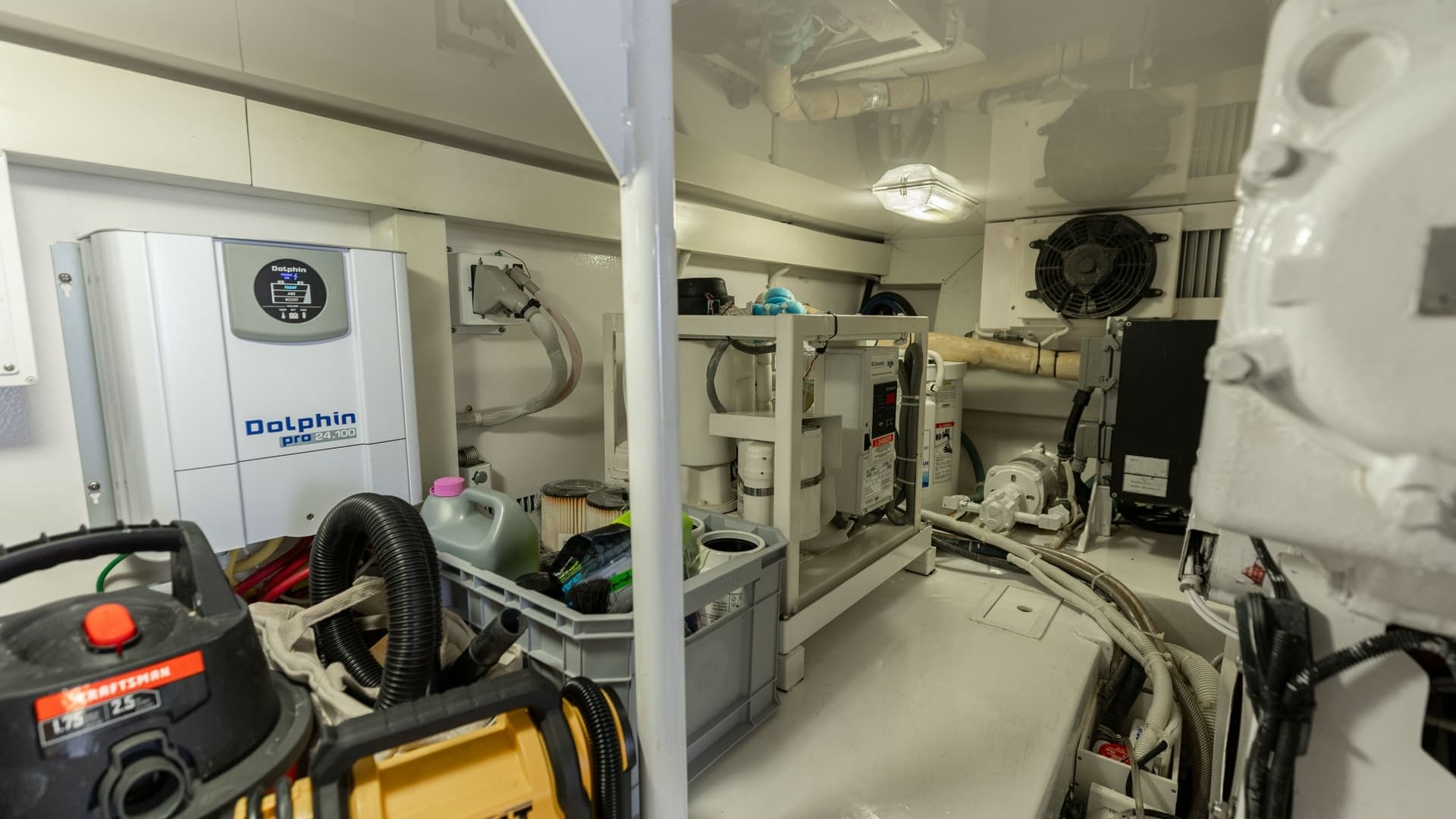 Engine Room with Equipment Storage