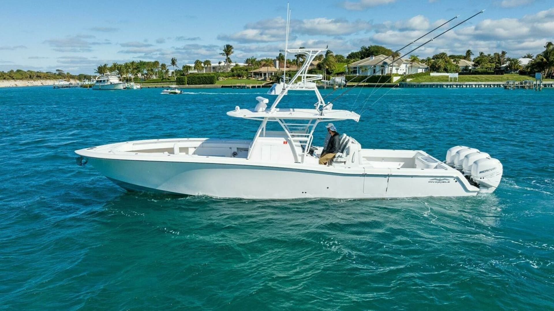 Side Profile of Invincible 42 Open Fisherman