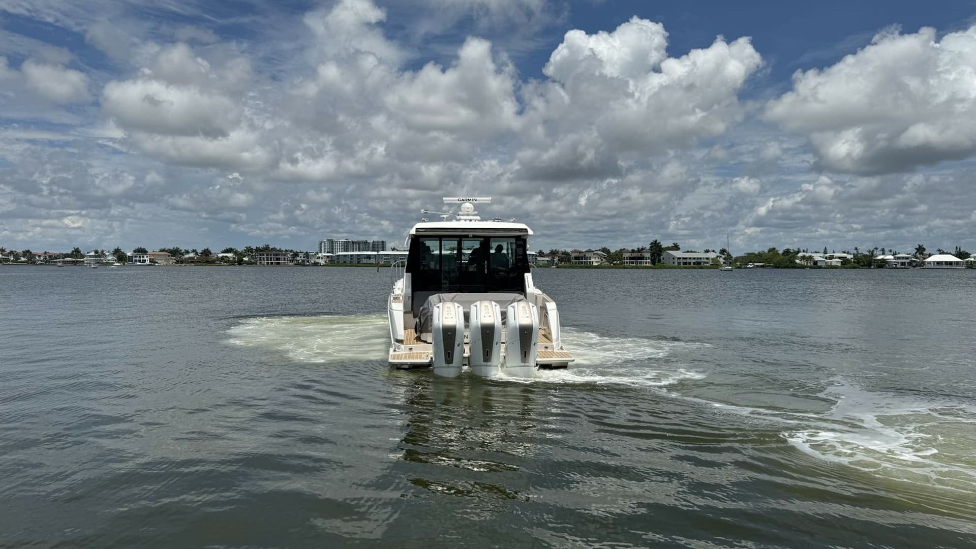 Aft View with Triple Outboard Engines