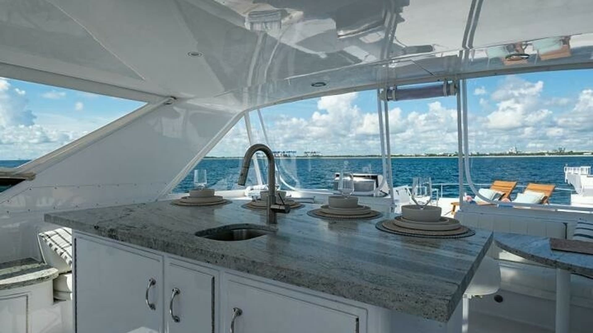 Spacious Aft Deck with Wet Bar