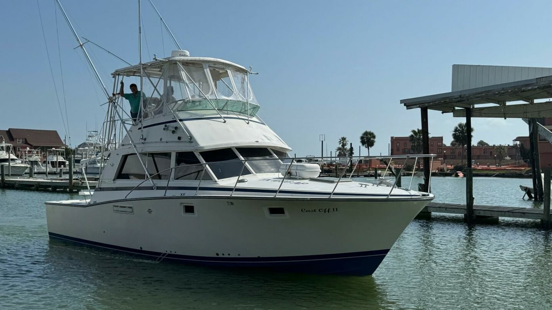 1983 Bertram 385 Convertible- Cast Off II-STBD Bow 1