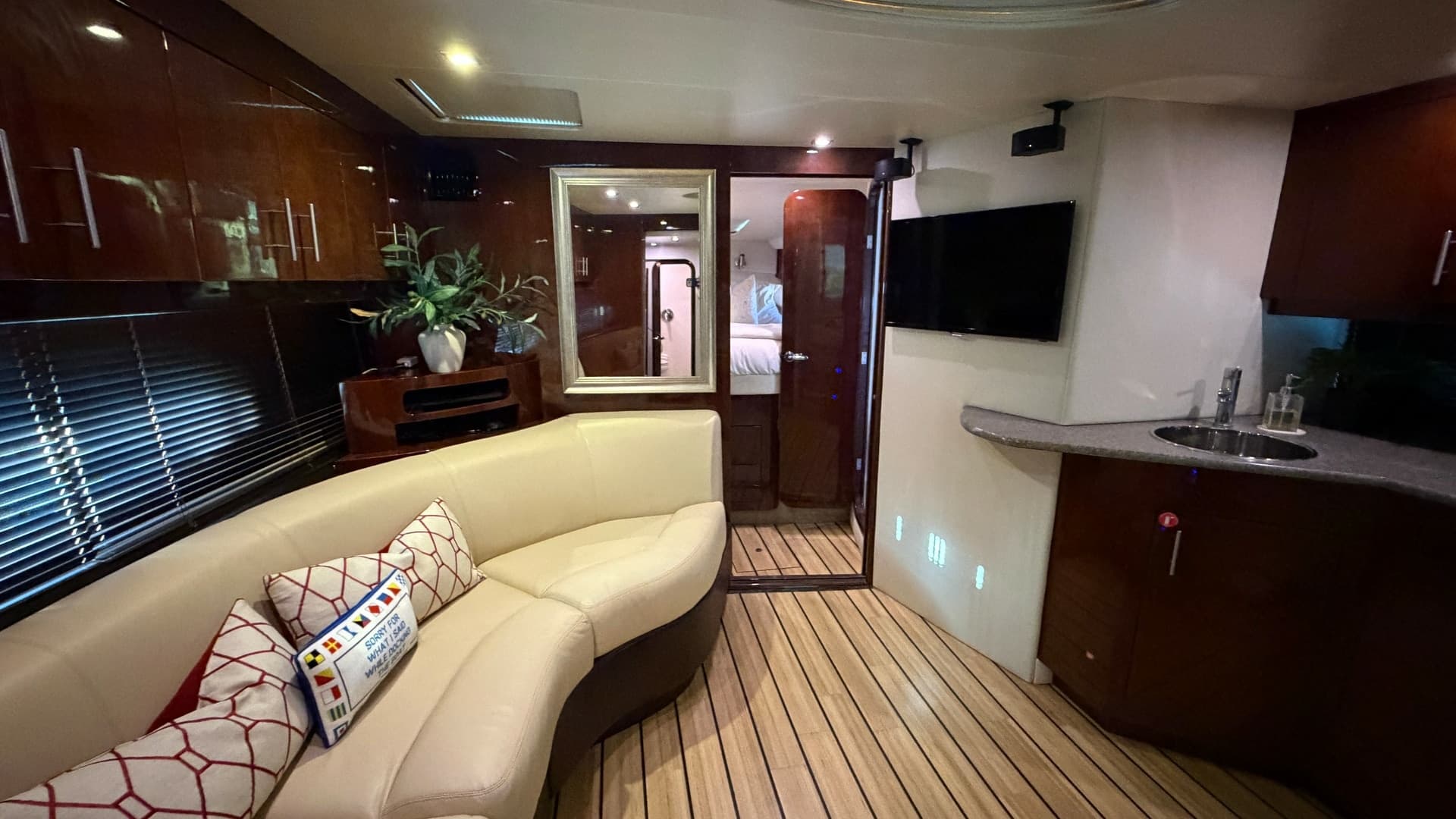 Luxury Interior Salon with Entertainment Center