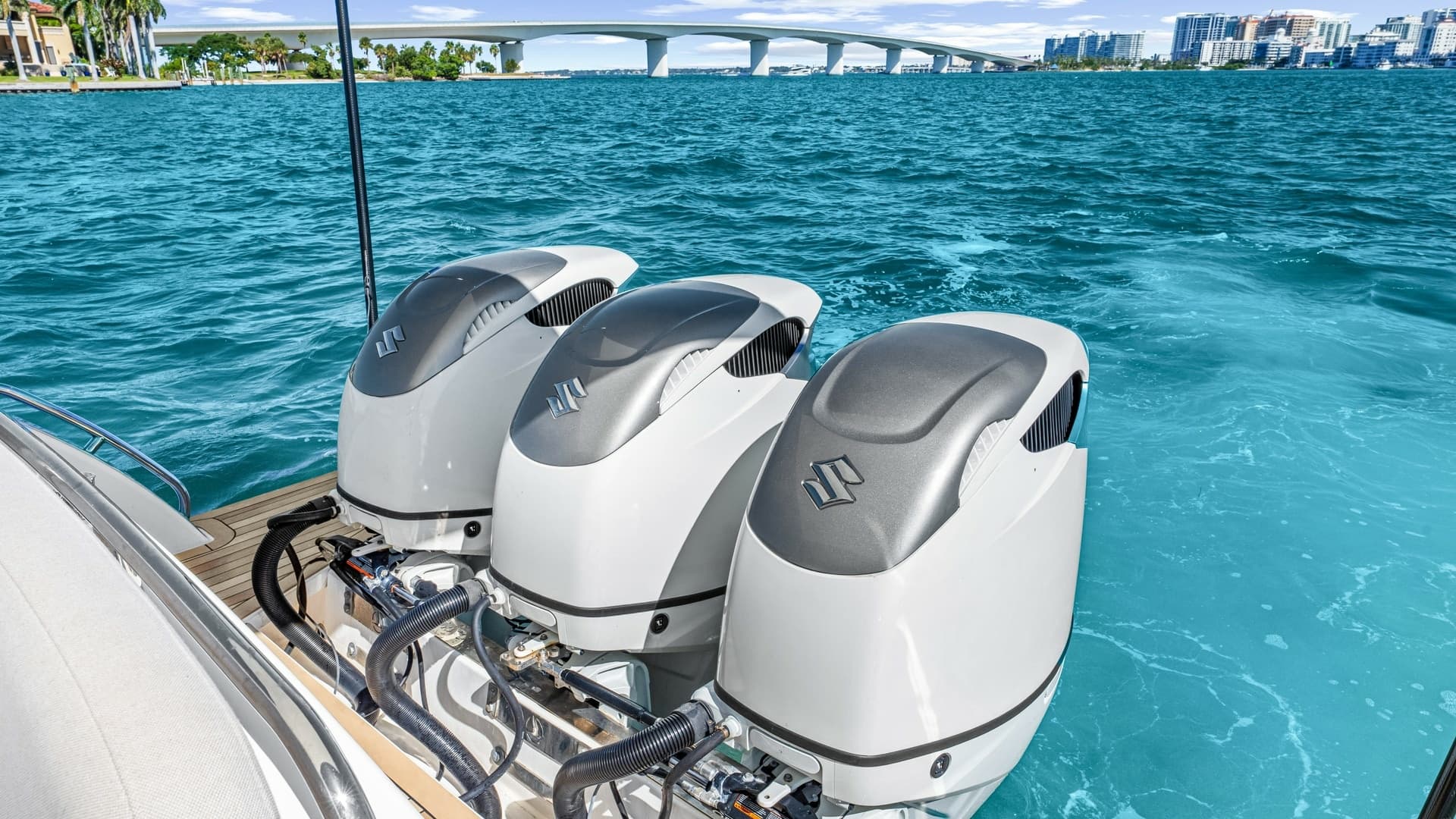 Triple Outboard Motors on Swim Platform