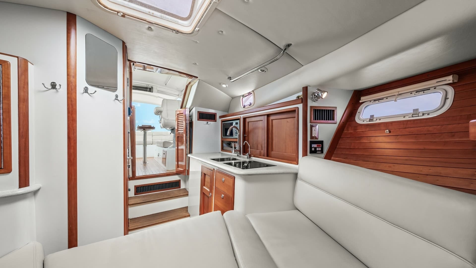 Galley and Salon Interior View