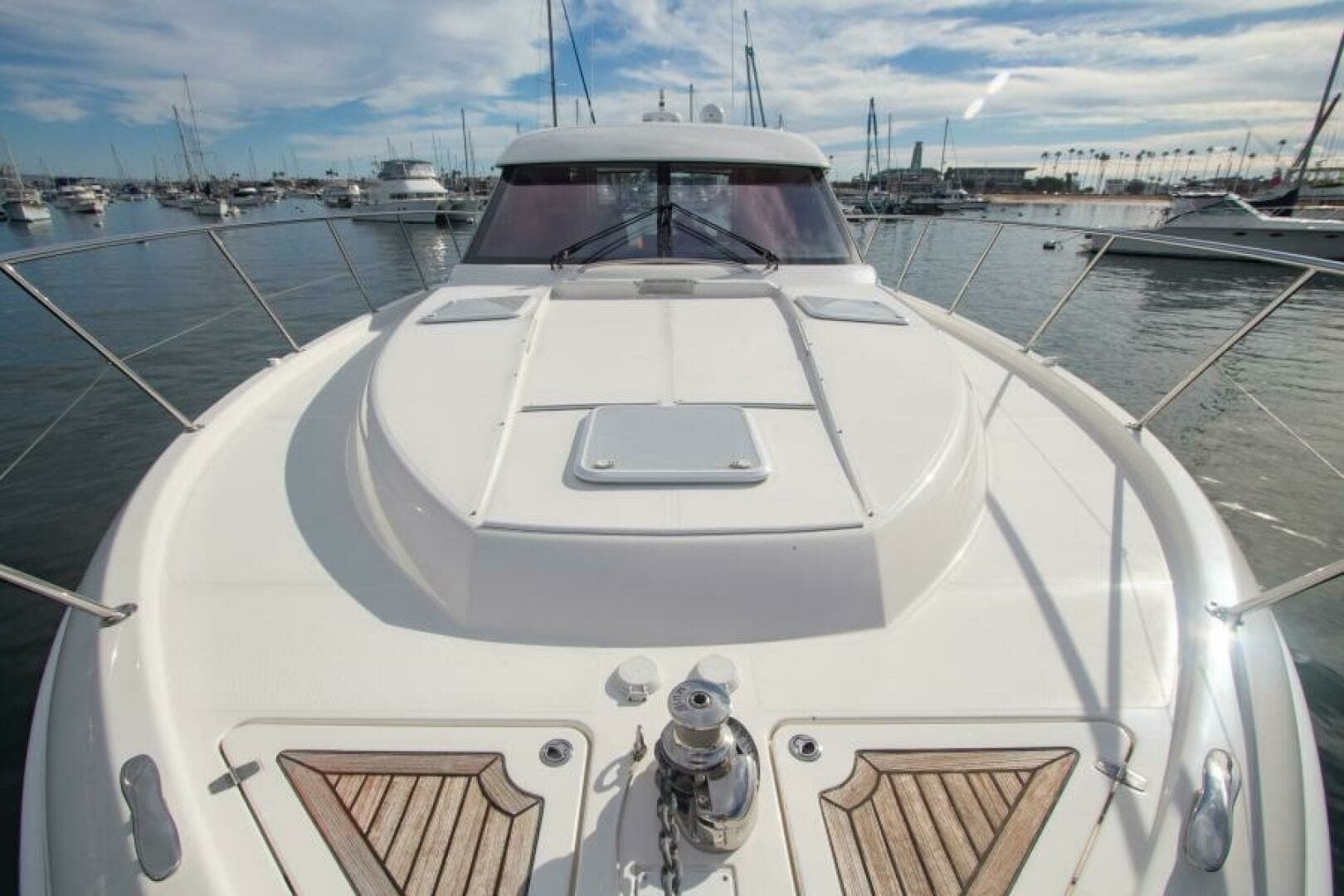 2012 Riviera 50 Sport Yacht - "CONTESSA": Bow Deck with Sun Pad and Winch