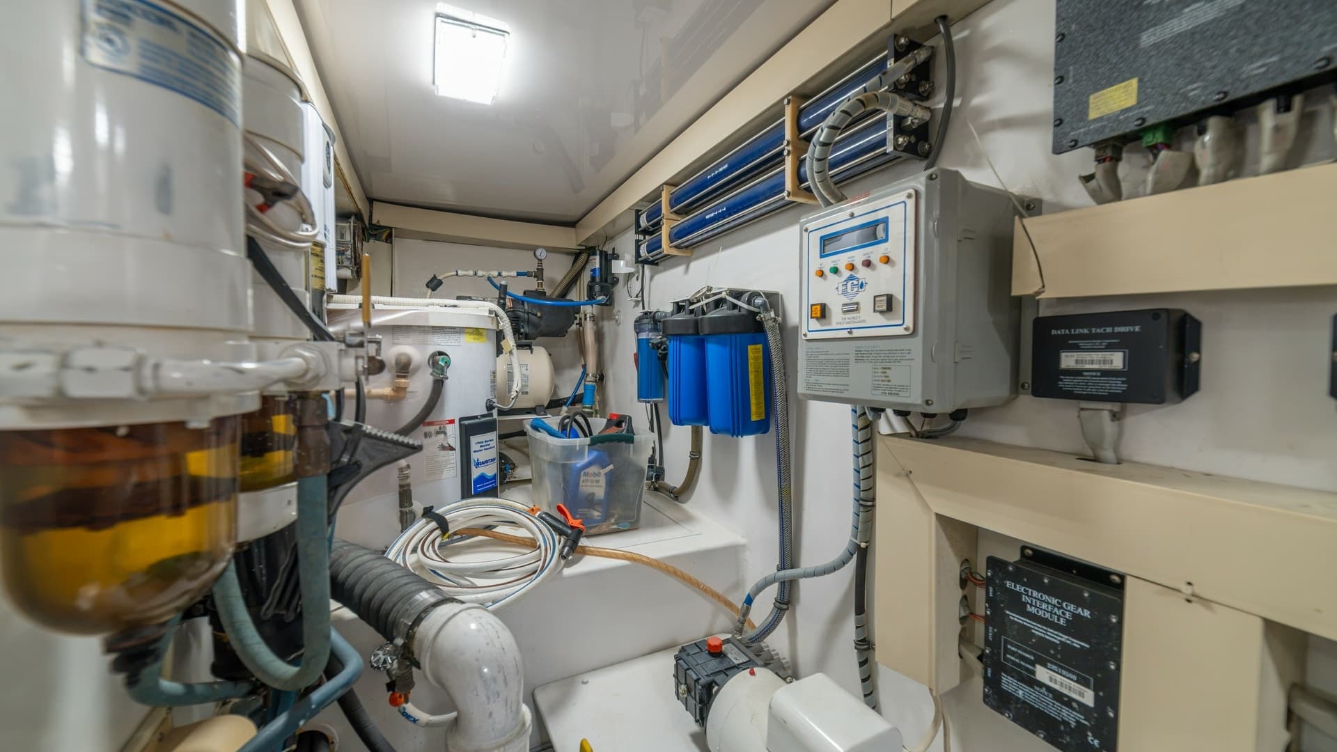 Engine Room with Systems Overview 2002 Viking 61 Convertible