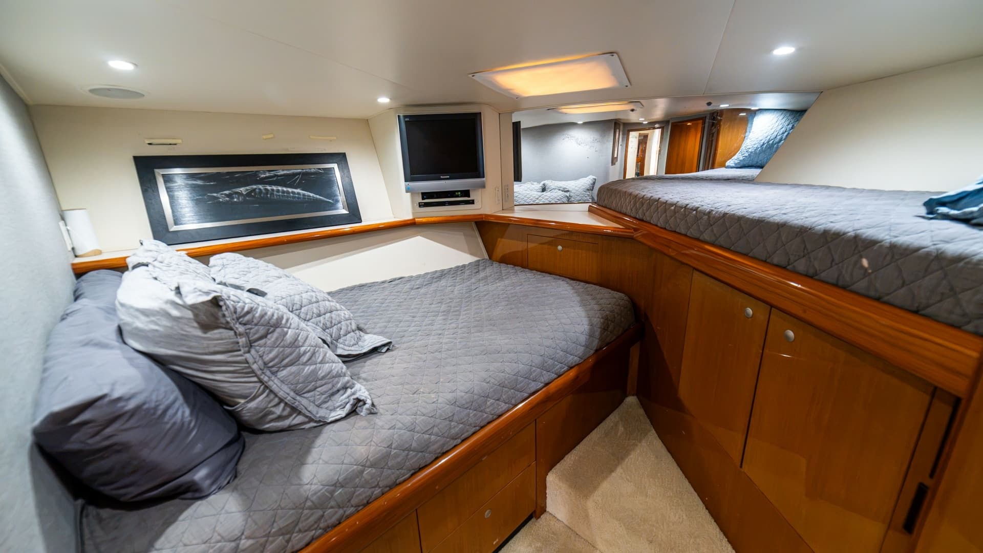 2001 Viking 61 Convertible- Caliente- Forward VIP Stateroom