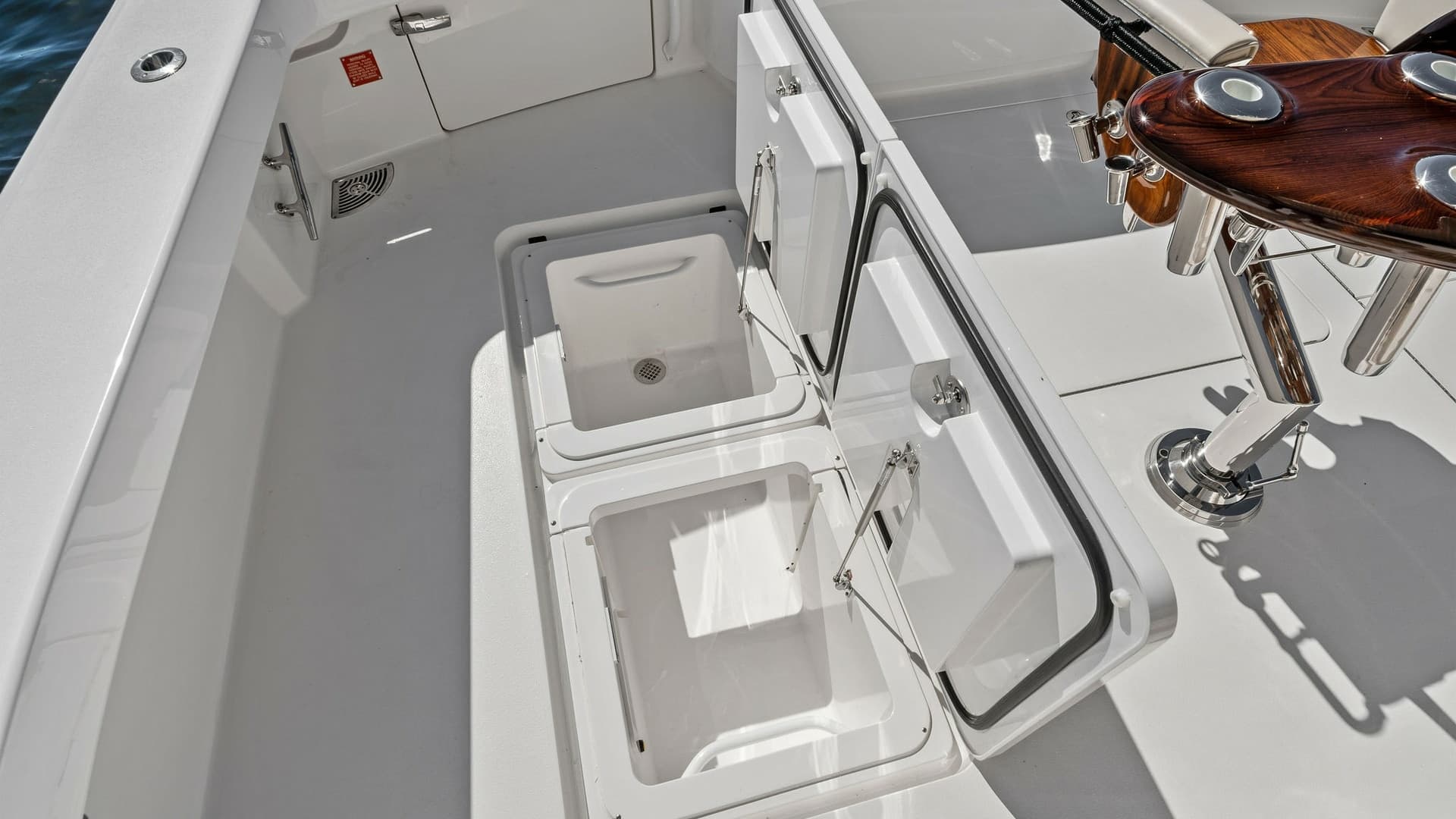 Cockpit with Storage Hatches