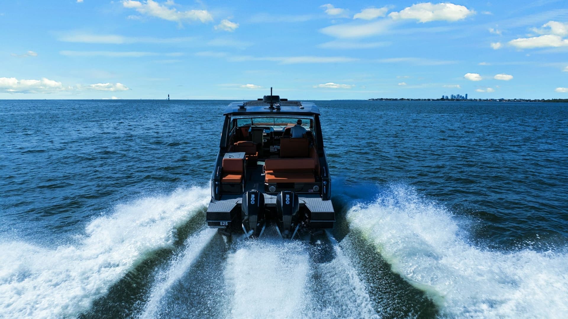Stern View in Motion on Water