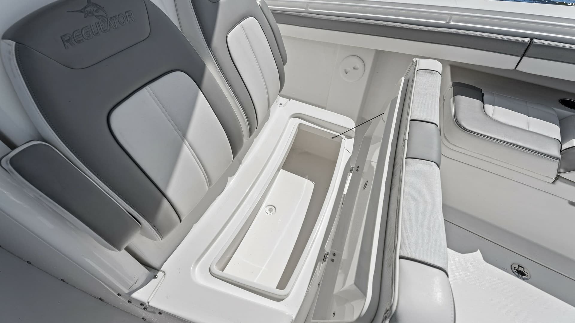 Aft Seating with Storage Compartment