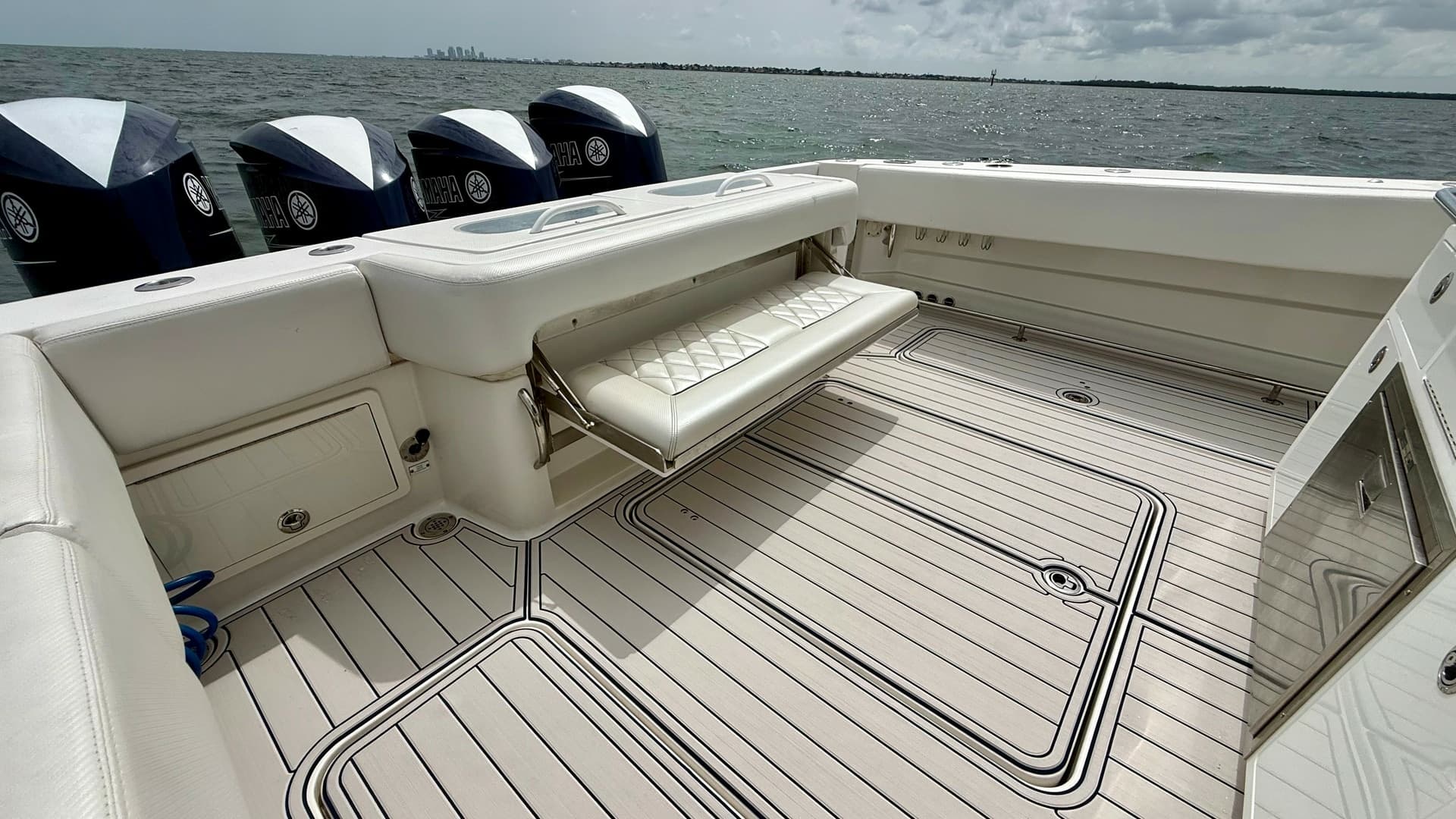 Spacious Aft Deck with Fold-Down Seating