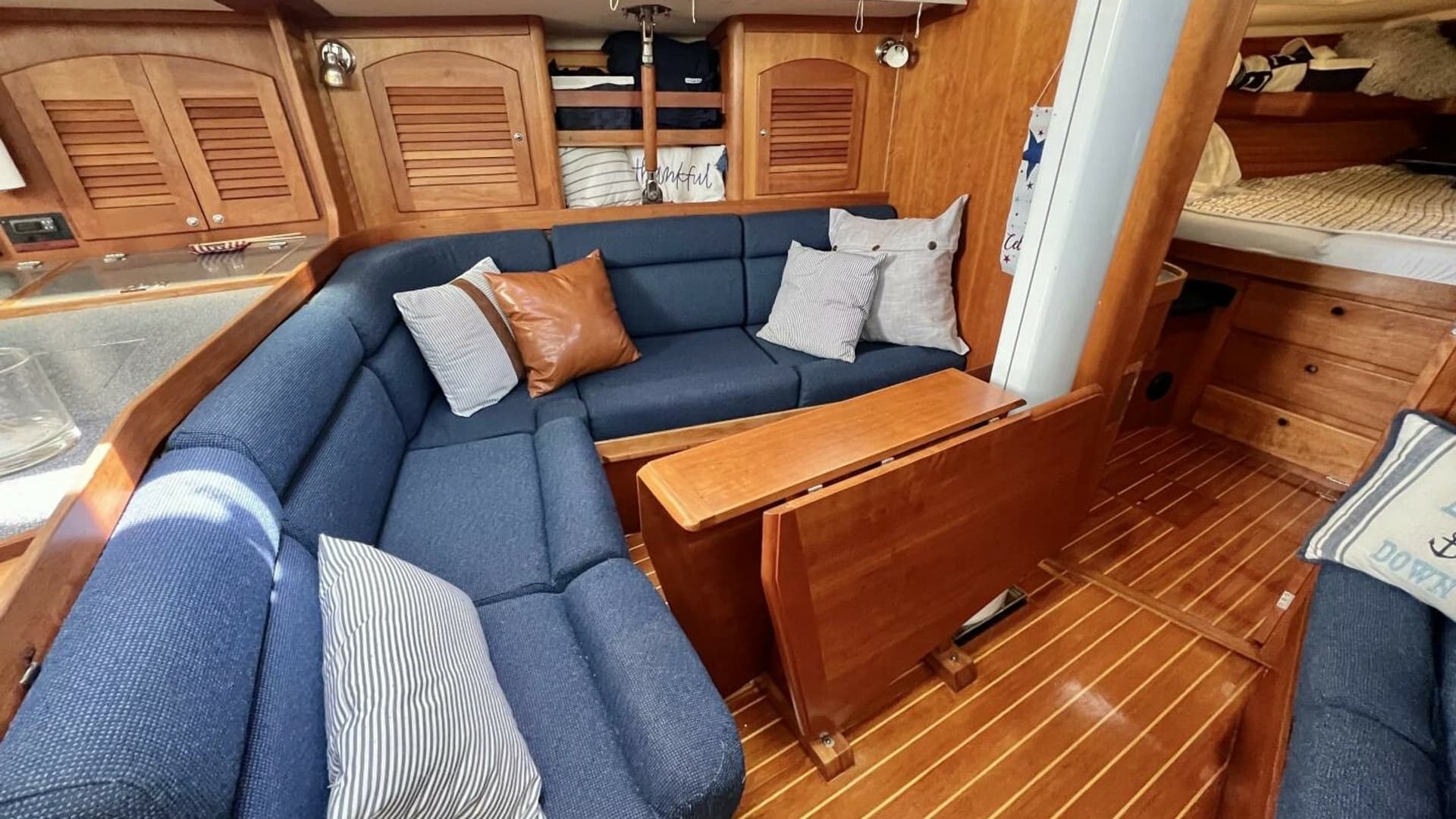1999 Sabre 402 Sail - "VELA DARE II": Inviting Salon with U-Shaped Seating