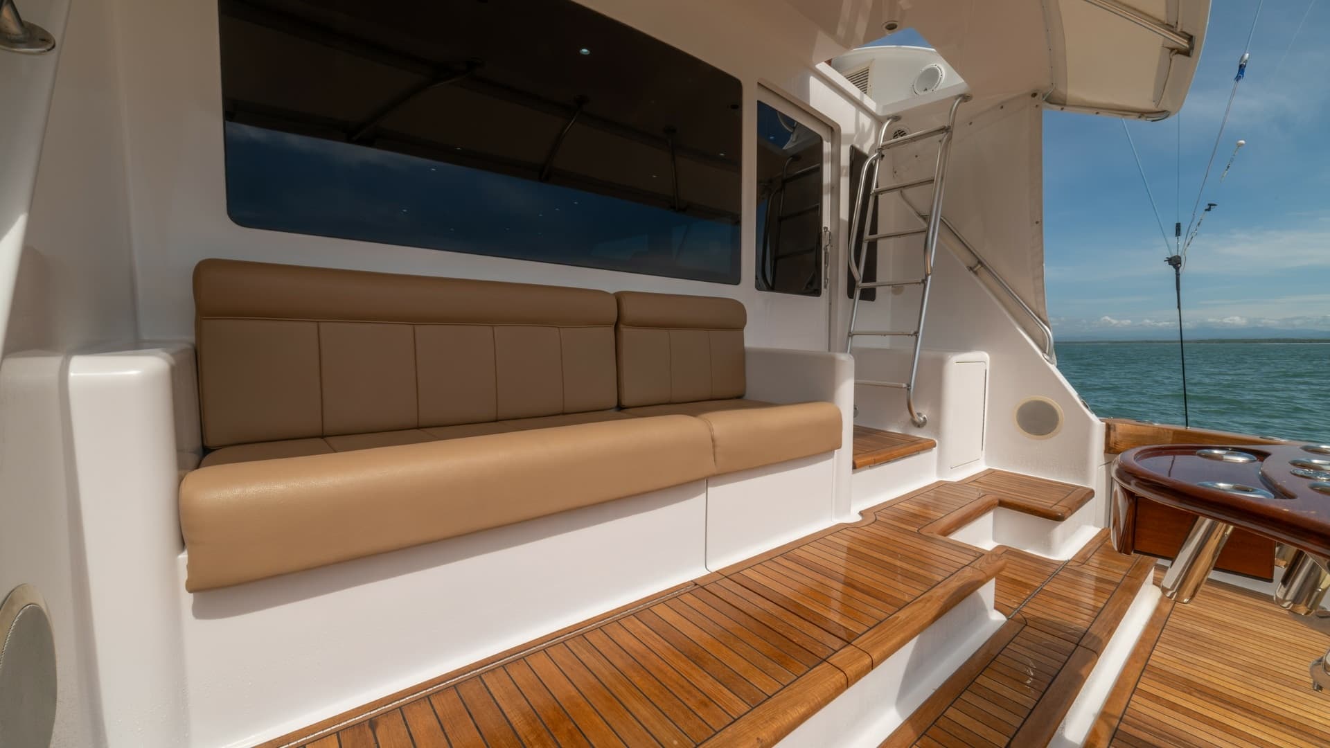 Spacious Cockpit with Teak Flooring 2002 Viking 61 Convertible
