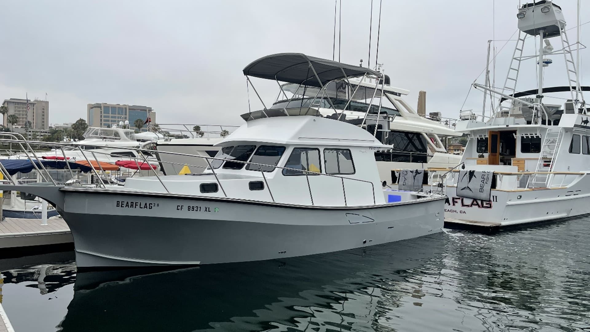 Port Side View of Flybridge Sportfish