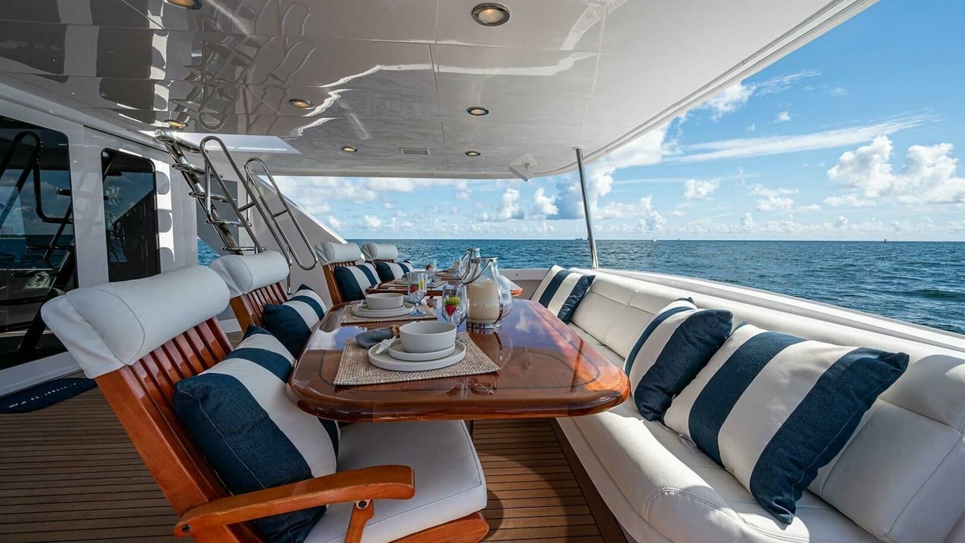 Spacious Aft Deck Dining Area